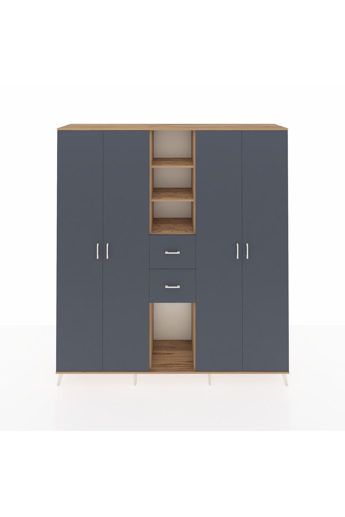 Hyperion Dolap 15 Raflı 2 Çekmeceli 4 Kapaklı 220x44x243 - S553M018V26B