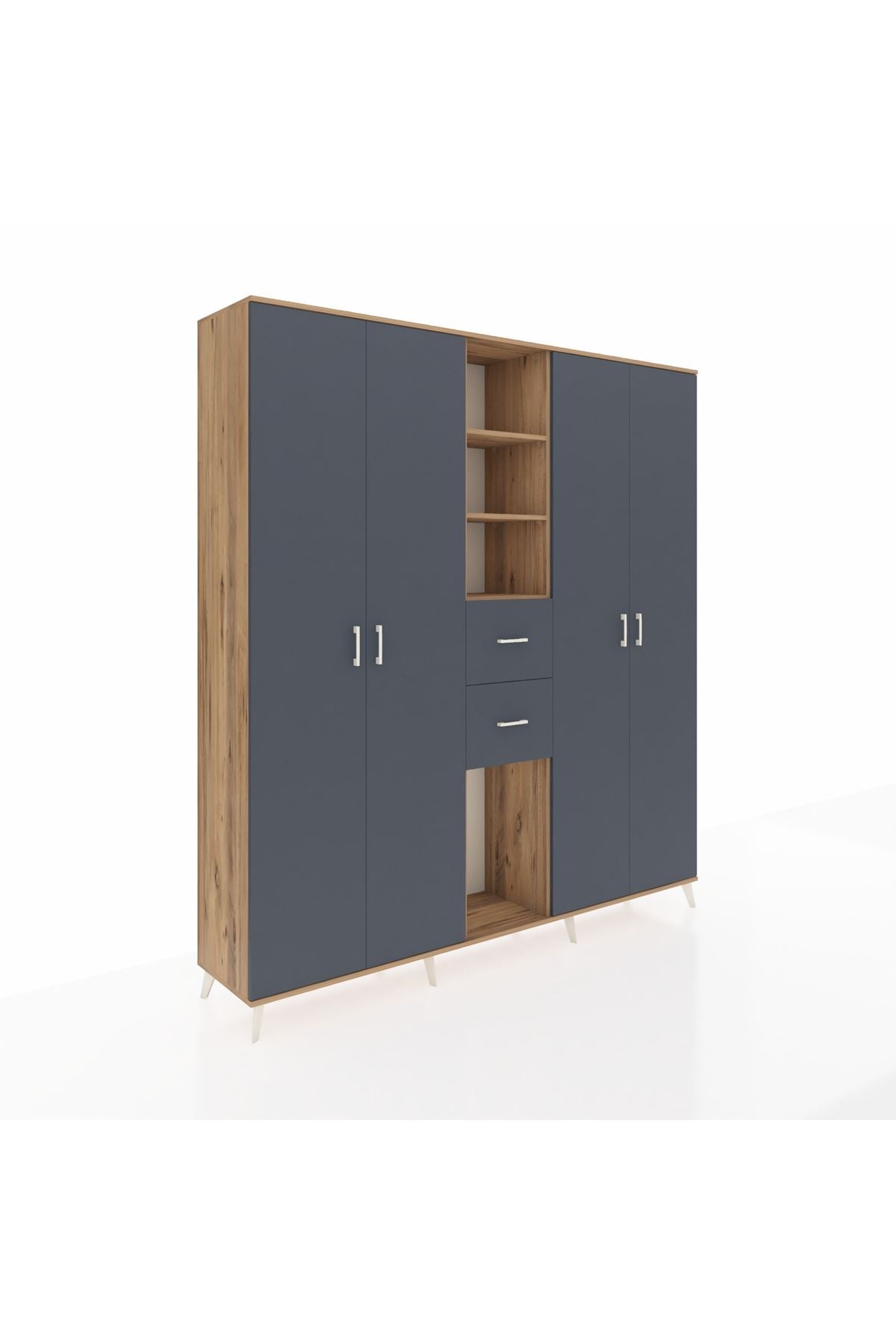 Hyperion Dolap 15 Raflı 2 Çekmeceli 4 Kapaklı 220x44x243 - S553M018V26B