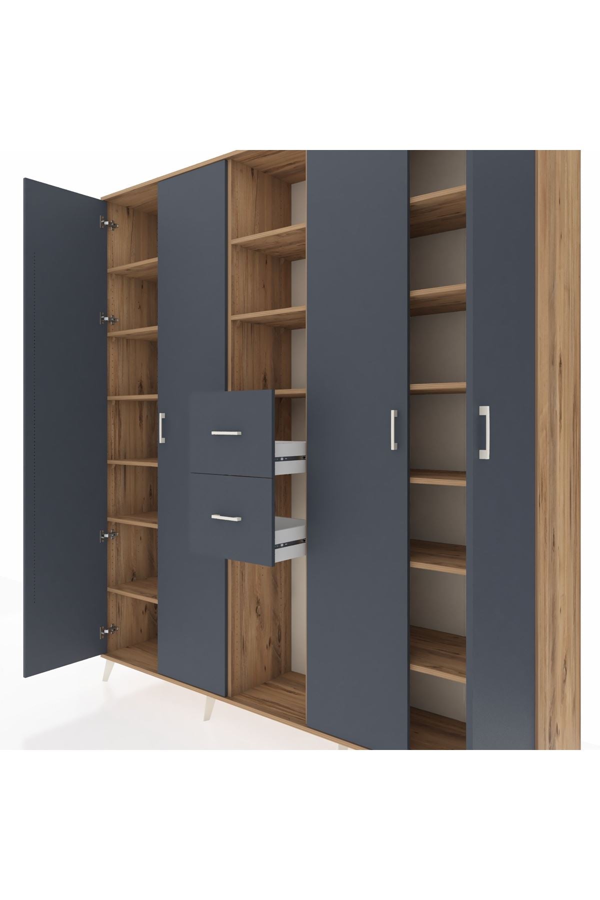 Hyperion Dolap 15 Raflı 2 Çekmeceli 4 Kapaklı 220x44x243 - S553M018V26B