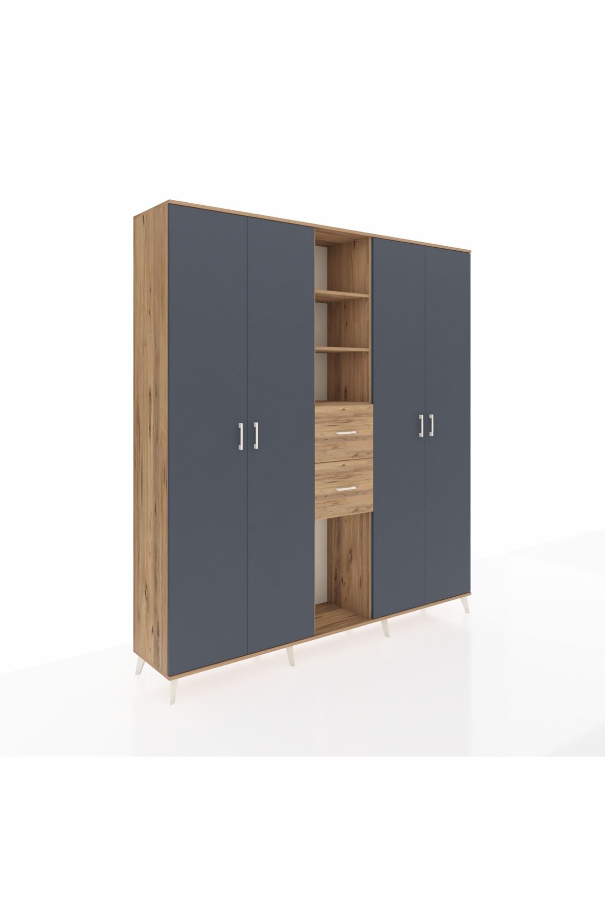 Hyperion Dolap 15 Raflı 2 Çekmeceli 4 Kapaklı 220x44x243 - S553M018V27B