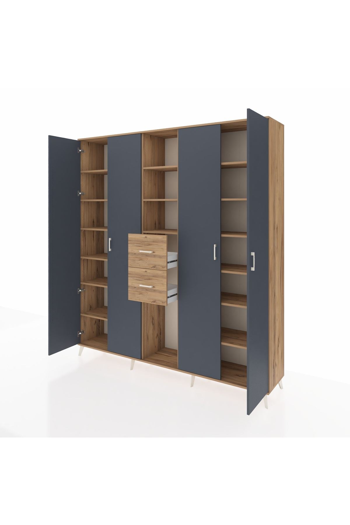 Hyperion Dolap 15 Raflı 2 Çekmeceli 4 Kapaklı 220x44x243 - S553M018V27B