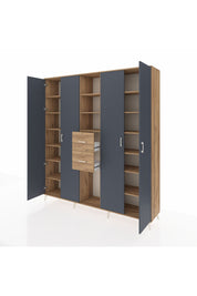 Hyperion Dolap 15 Raflı 2 Çekmeceli 4 Kapaklı 220x44x243 - S553M018V27B