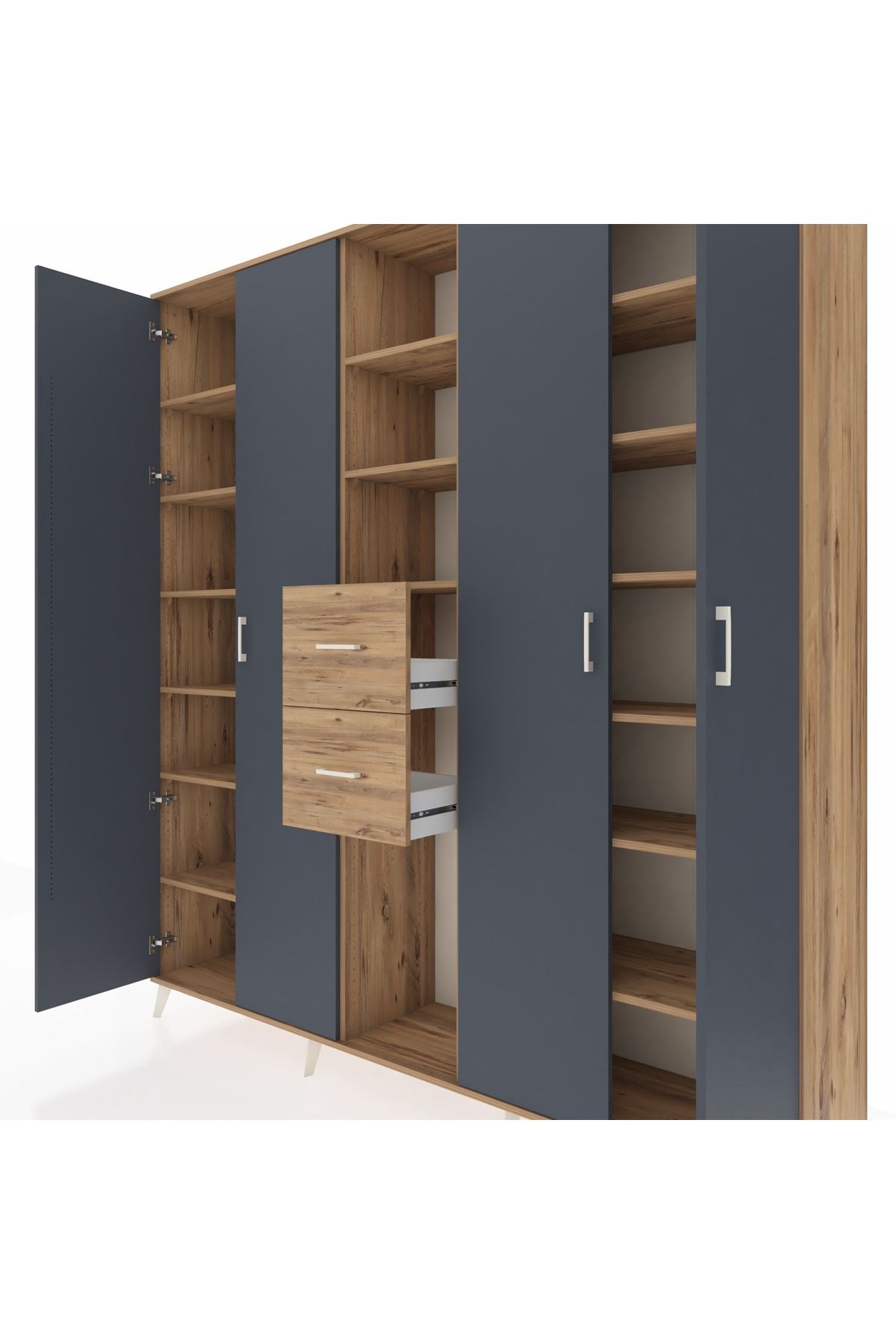 Hyperion Dolap 15 Raflı 2 Çekmeceli 4 Kapaklı 220x44x243 - S553M018V27B