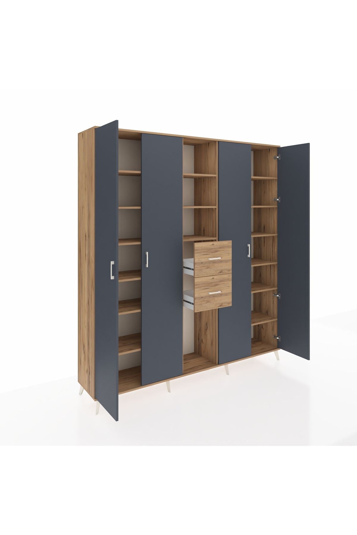 Hyperion Dolap 15 Raflı 2 Çekmeceli 4 Kapaklı 220x44x243 - S553M018V27B