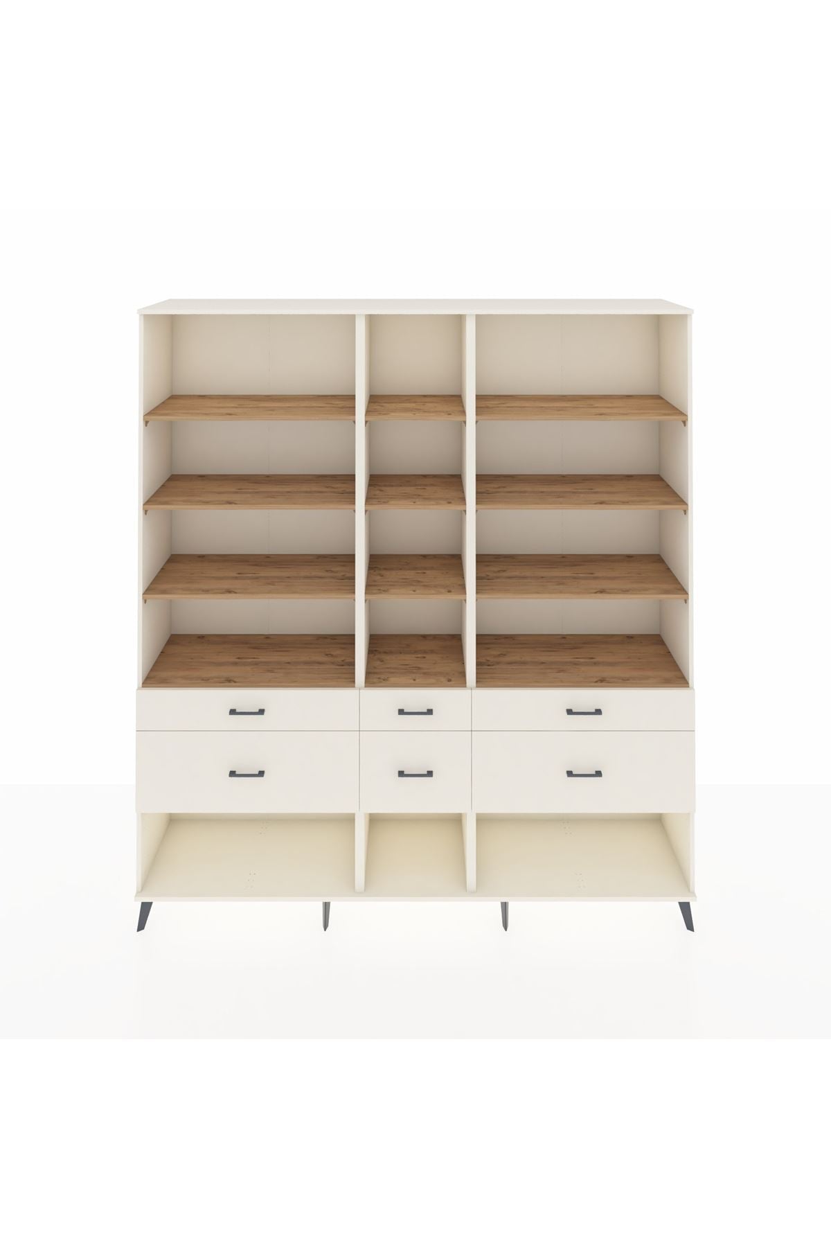 Hyperion Dolap 12 Raflı 6 Çekmeceli 220x44x243 - S553M019V01B