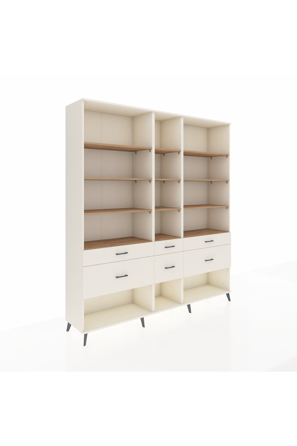 Hyperion Dolap 12 Raflı 6 Çekmeceli 220x44x243 - S553M019V01B