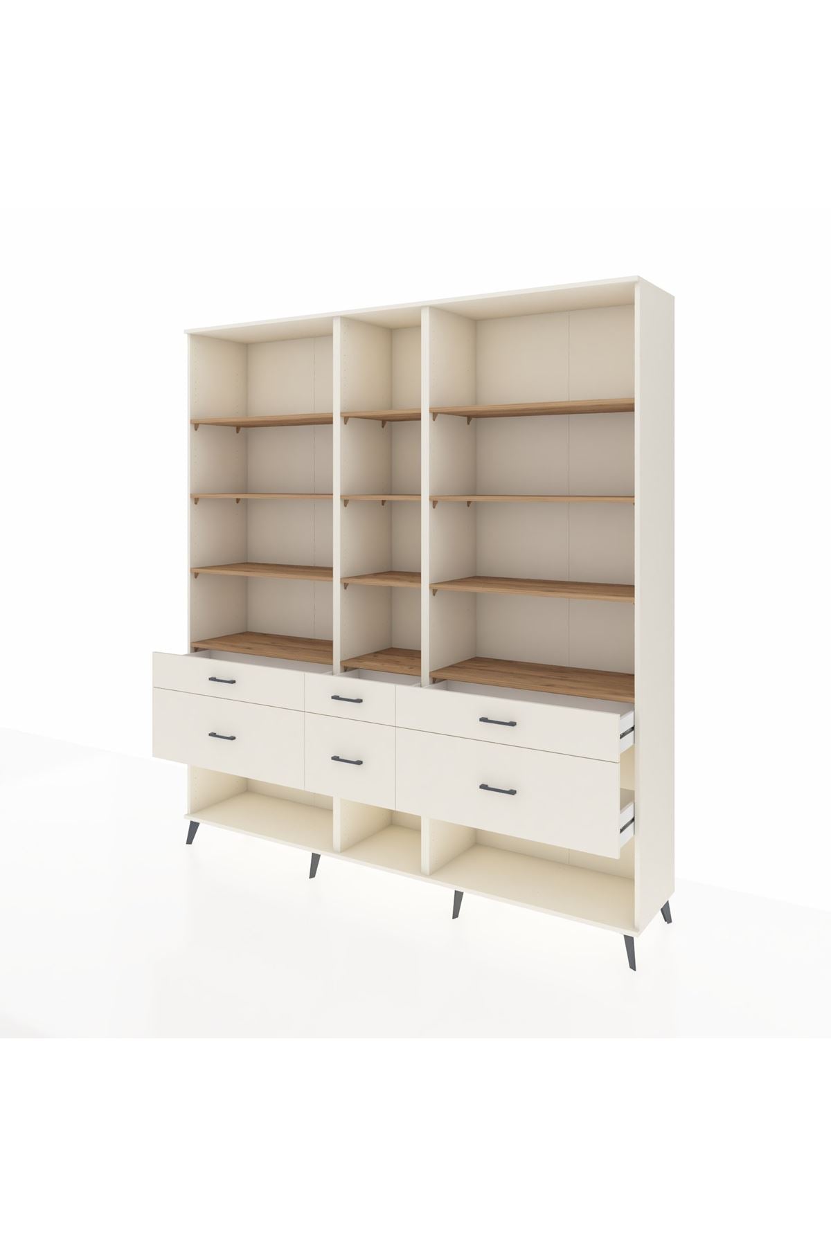 Hyperion Dolap 12 Raflı 6 Çekmeceli 220x44x243 - S553M019V01B