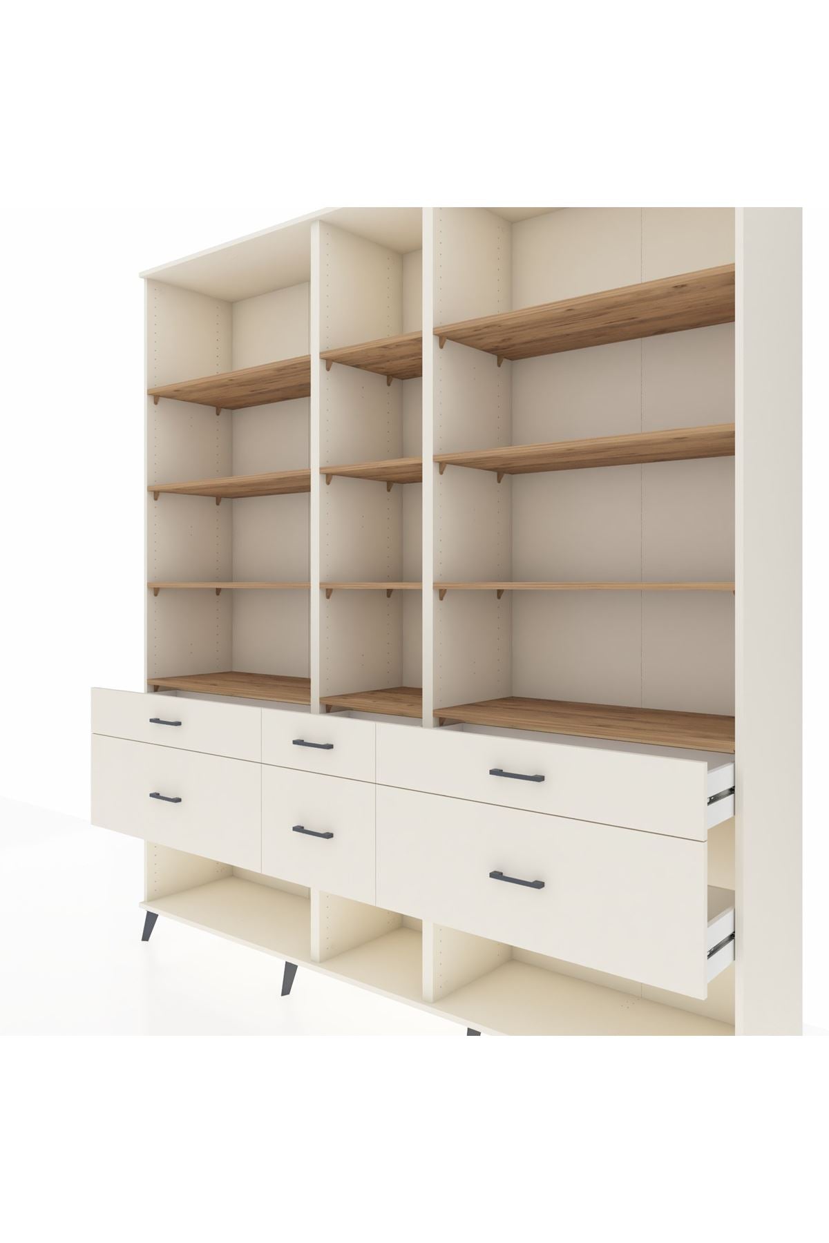 Hyperion Dolap 12 Raflı 6 Çekmeceli 220x44x243 - S553M019V01B