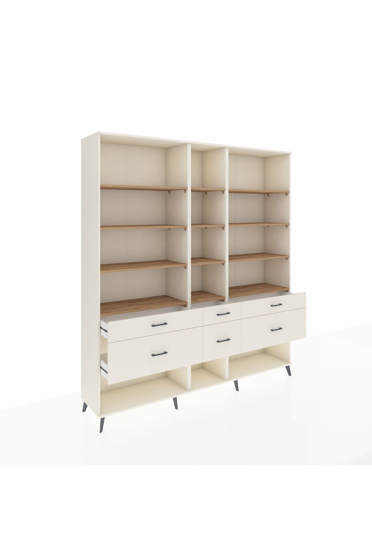 Hyperion Dolap 12 Raflı 6 Çekmeceli 220x44x243 - S553M019V01B