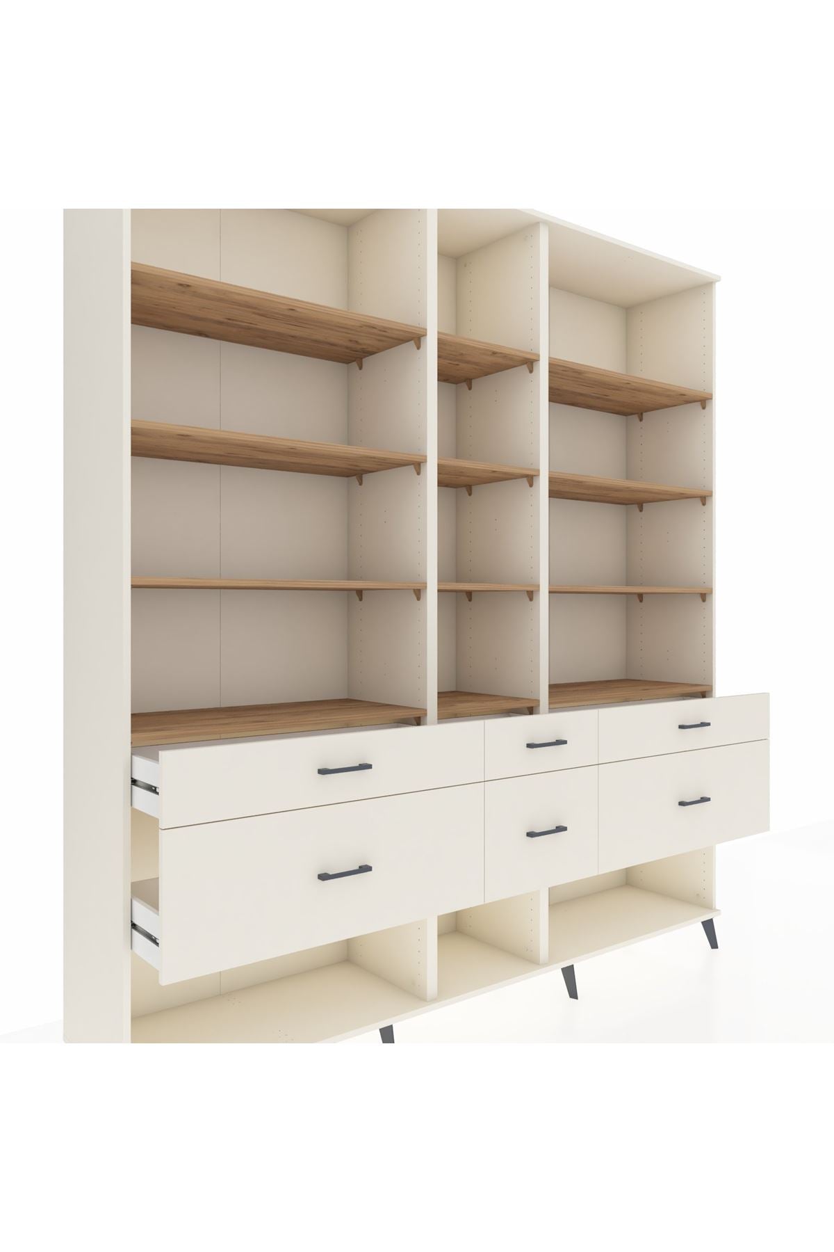 Hyperion Dolap 12 Raflı 6 Çekmeceli 220x44x243 - S553M019V01B