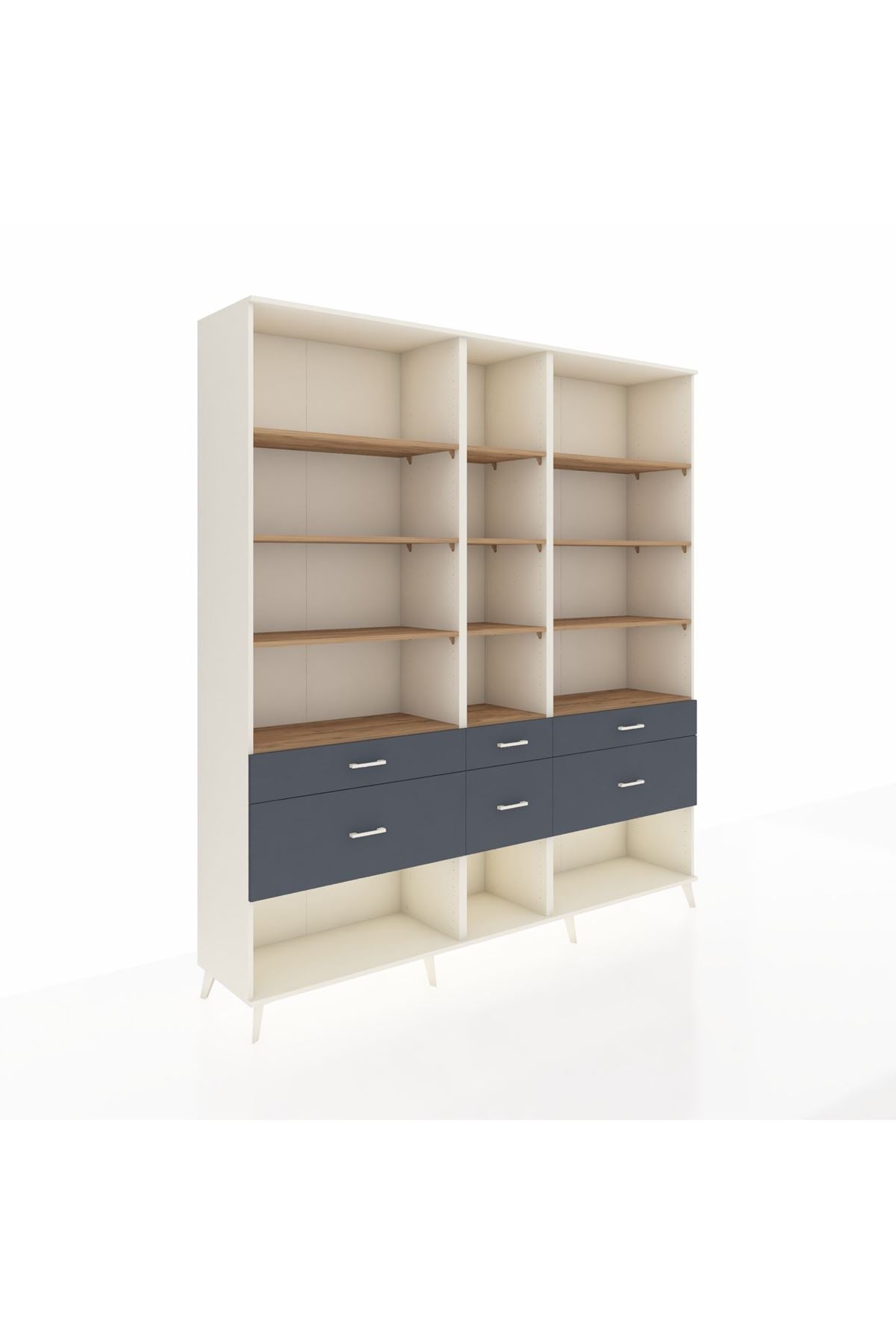 Hyperion Dolap 12 Raflı 6 Çekmeceli 220x44x243 - S553M019V02B