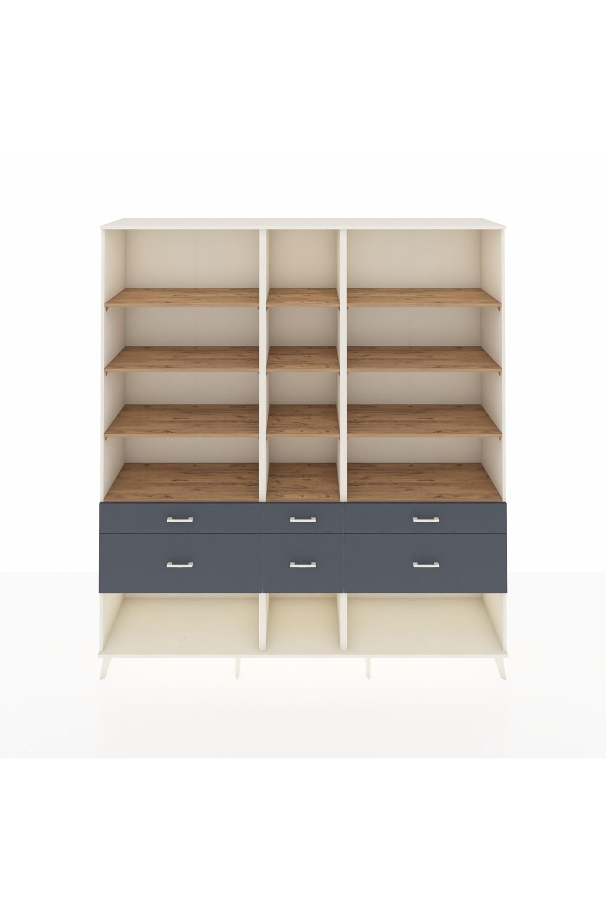 Hyperion Dolap 12 Raflı 6 Çekmeceli 220x44x243 - S553M019V02B