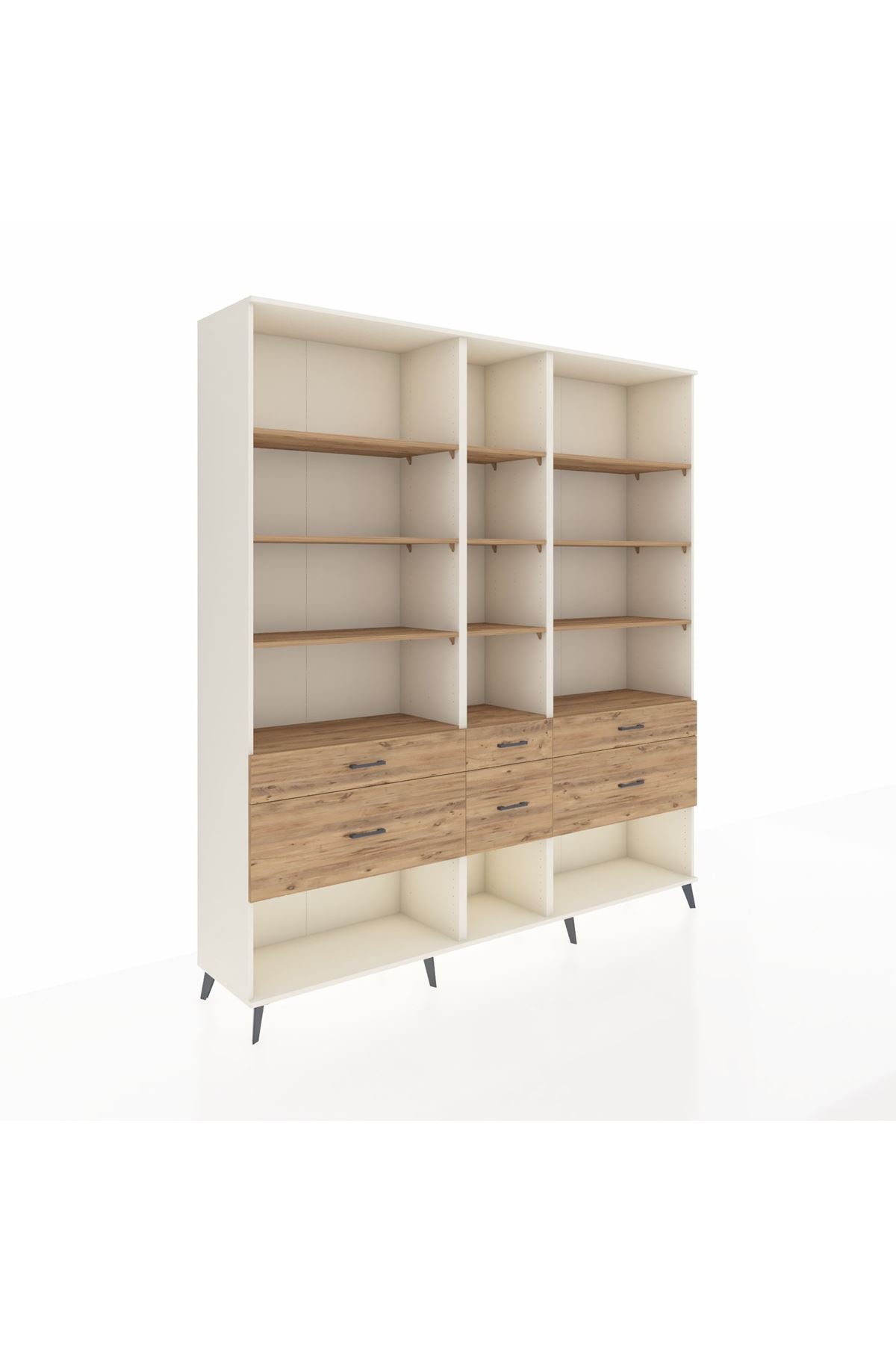 Hyperion Dolap 12 Raflı 6 Çekmeceli 220x44x243 - S553M019V03B