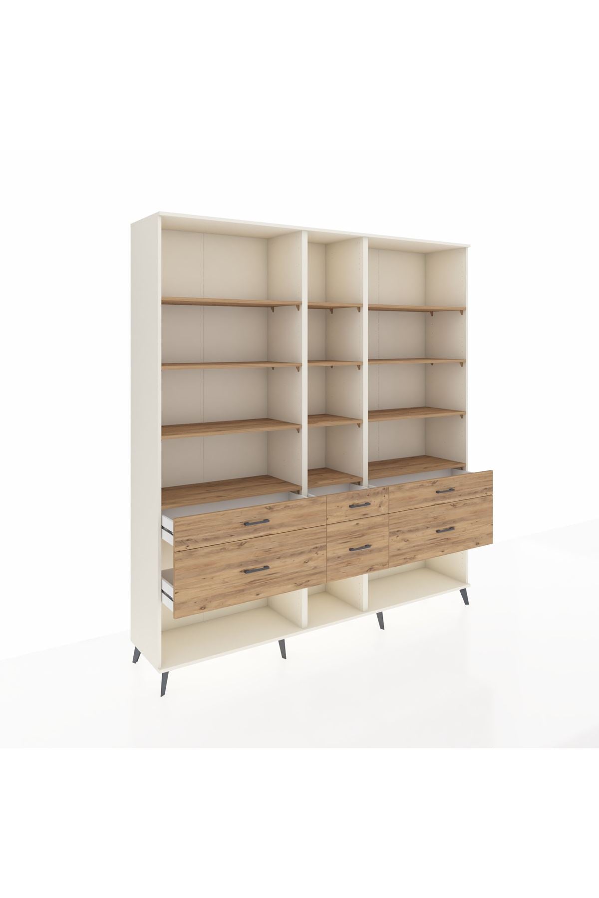 Hyperion Dolap 12 Raflı 6 Çekmeceli 220x44x243 - S553M019V03B