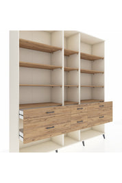 Hyperion Dolap 12 Raflı 6 Çekmeceli 220x44x243 - S553M019V03B