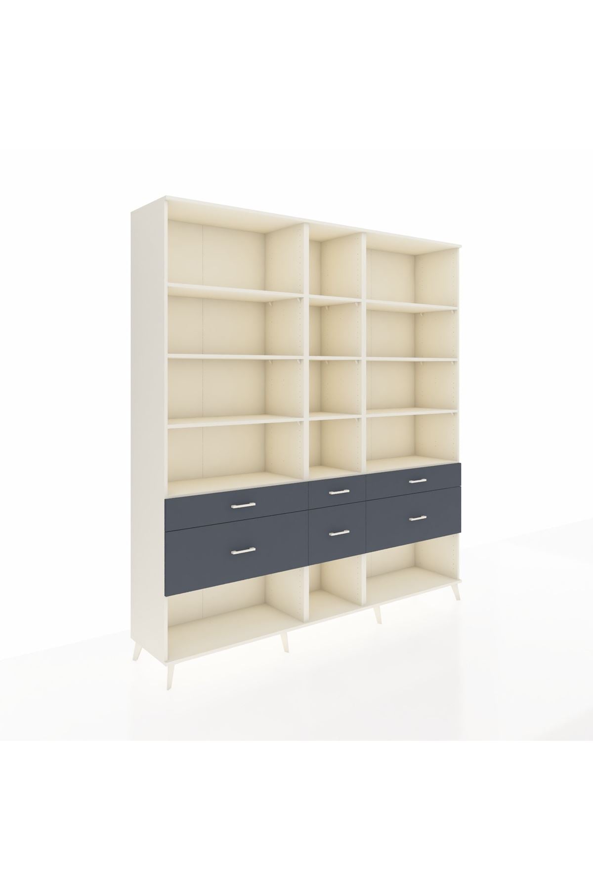 Hyperion Dolap 12 Raflı 6 Çekmeceli 220x44x243 - S553M019V05B