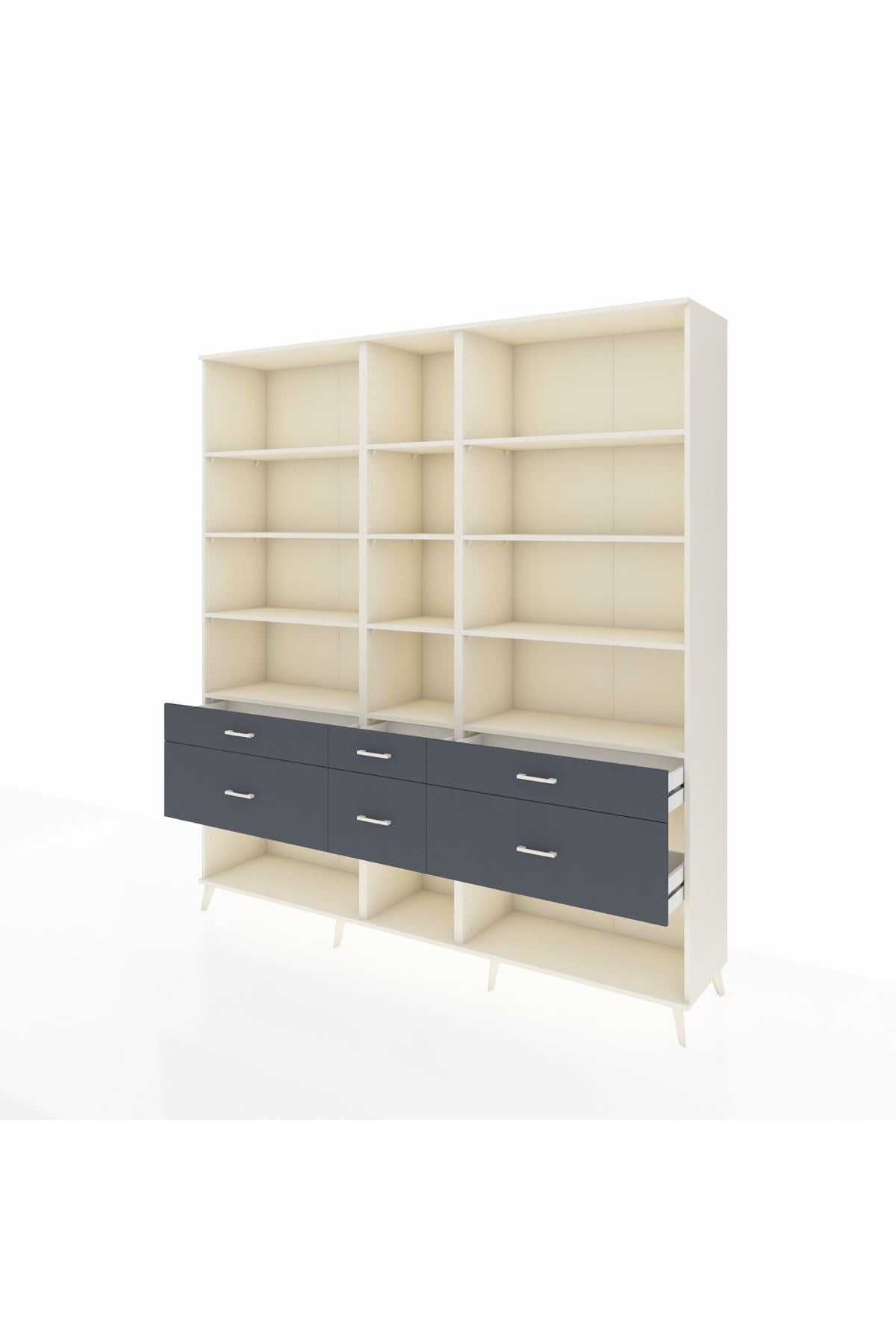 Hyperion Dolap 12 Raflı 6 Çekmeceli 220x44x243 - S553M019V05B