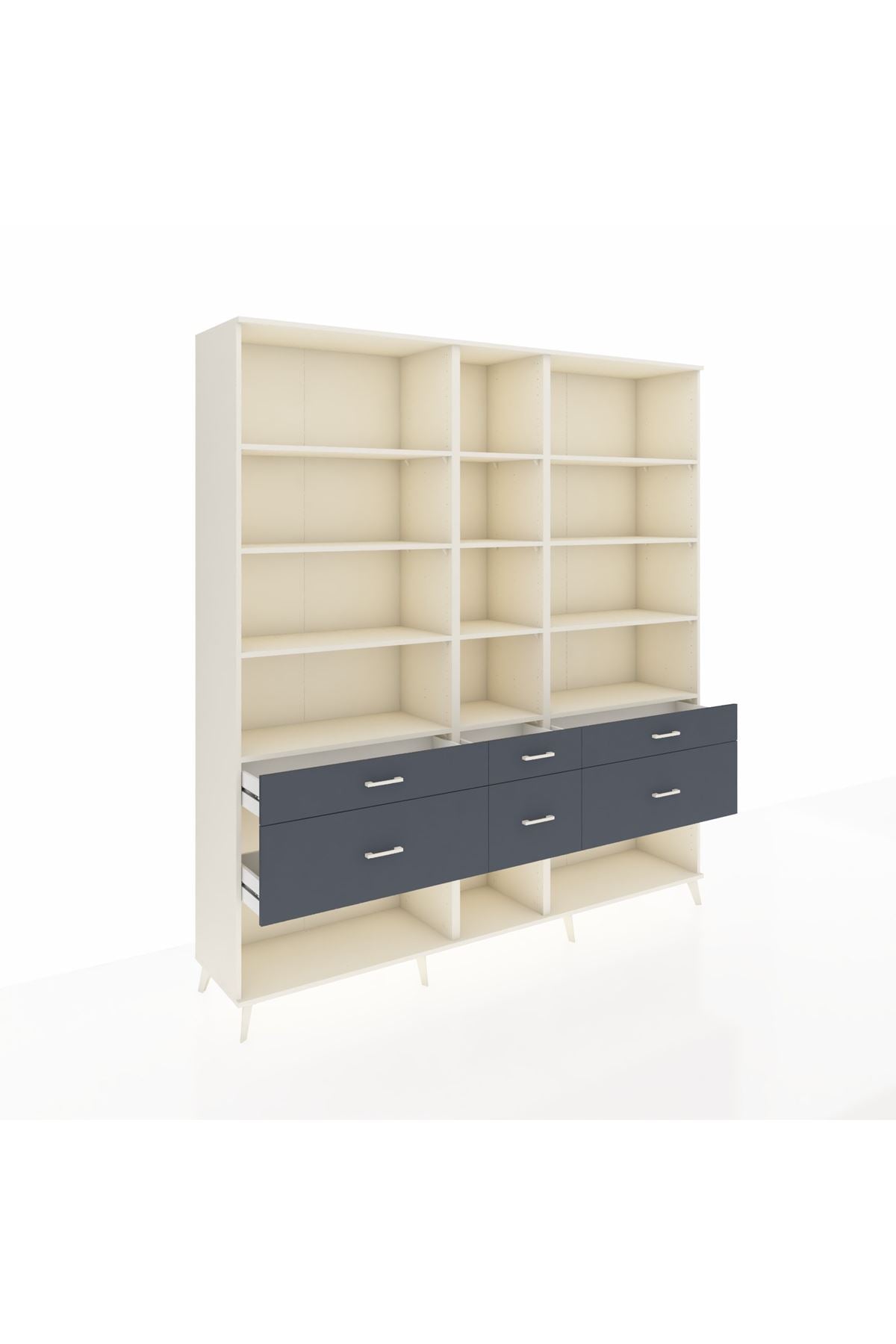 Hyperion Dolap 12 Raflı 6 Çekmeceli 220x44x243 - S553M019V05B