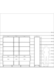 Hyperion Dolap 12 Raflı 6 Çekmeceli 220x44x243 - S553M019V05B