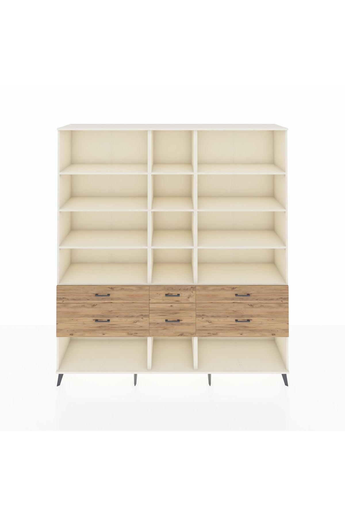 Hyperion Dolap 12 Raflı 6 Çekmeceli 220x44x243 - S553M019V06B