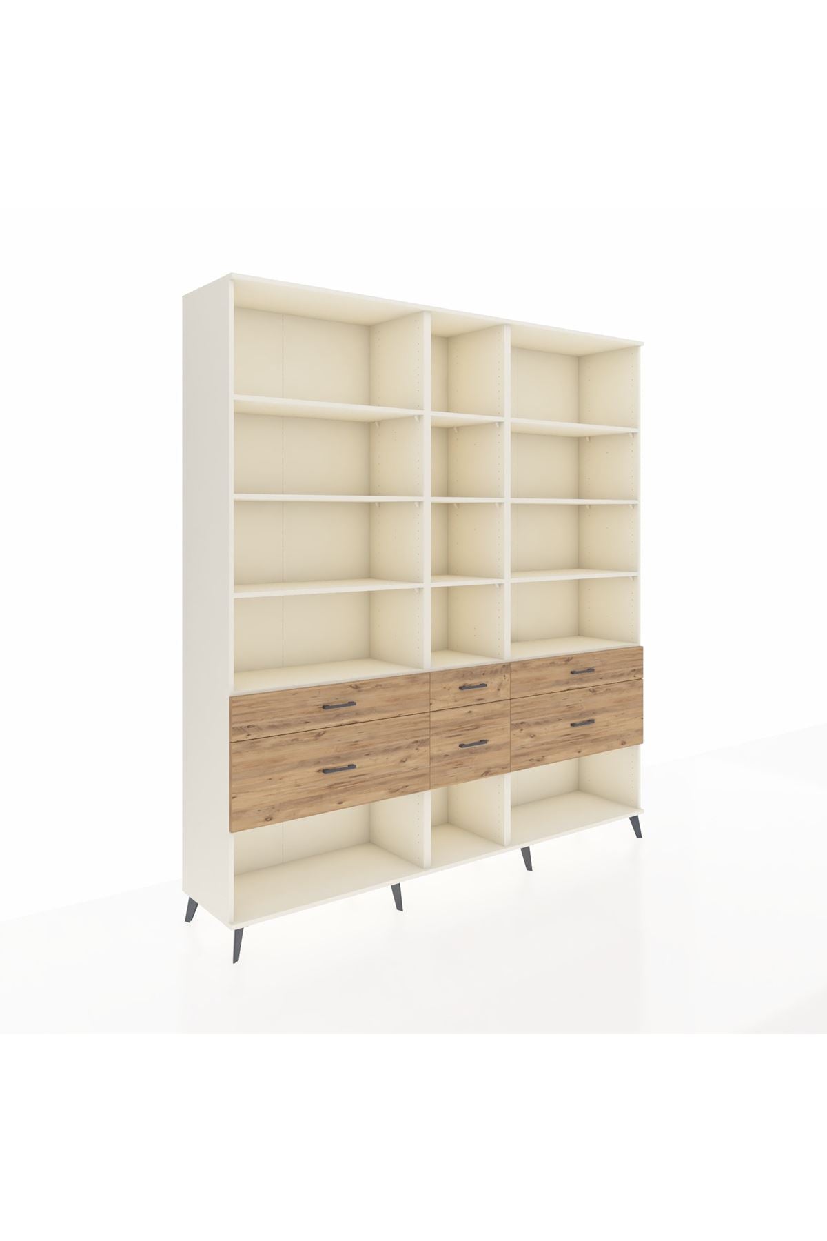 Hyperion Dolap 12 Raflı 6 Çekmeceli 220x44x243 - S553M019V06B