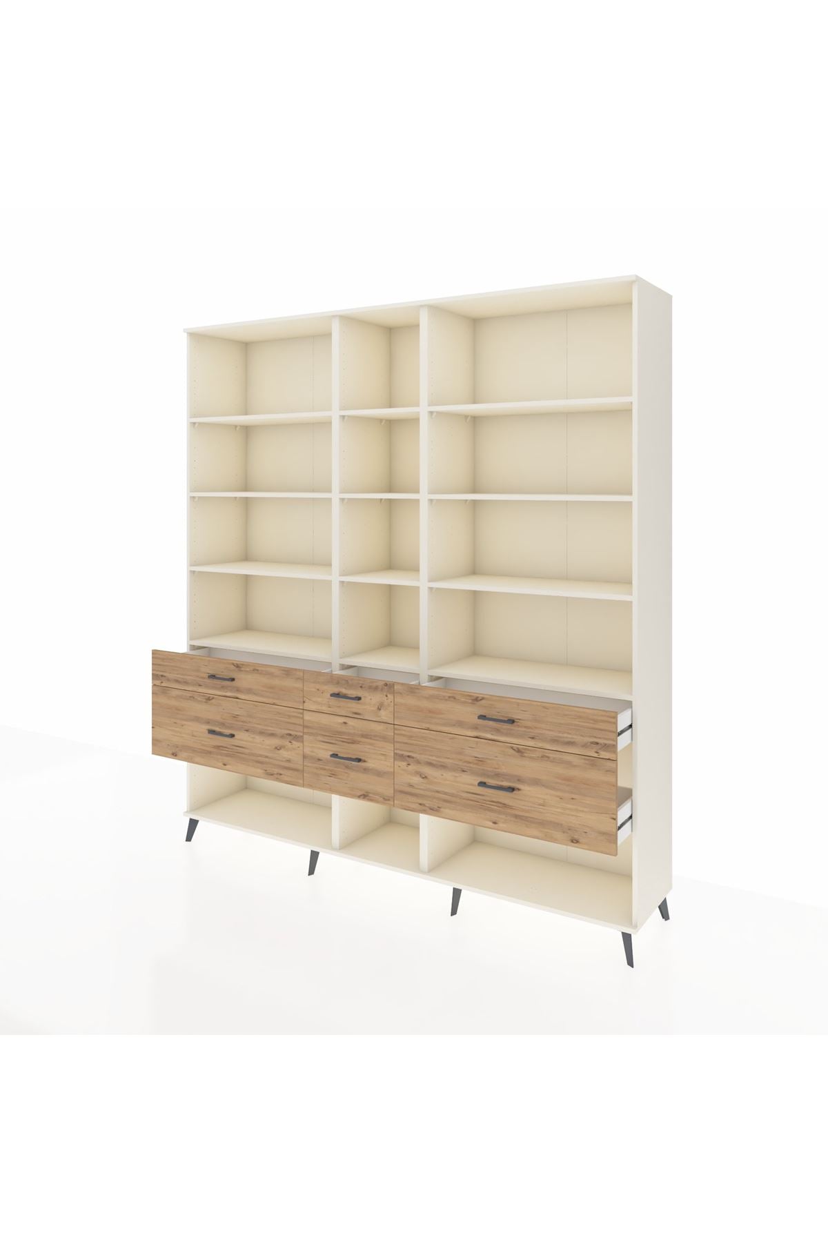 Hyperion Dolap 12 Raflı 6 Çekmeceli 220x44x243 - S553M019V06B