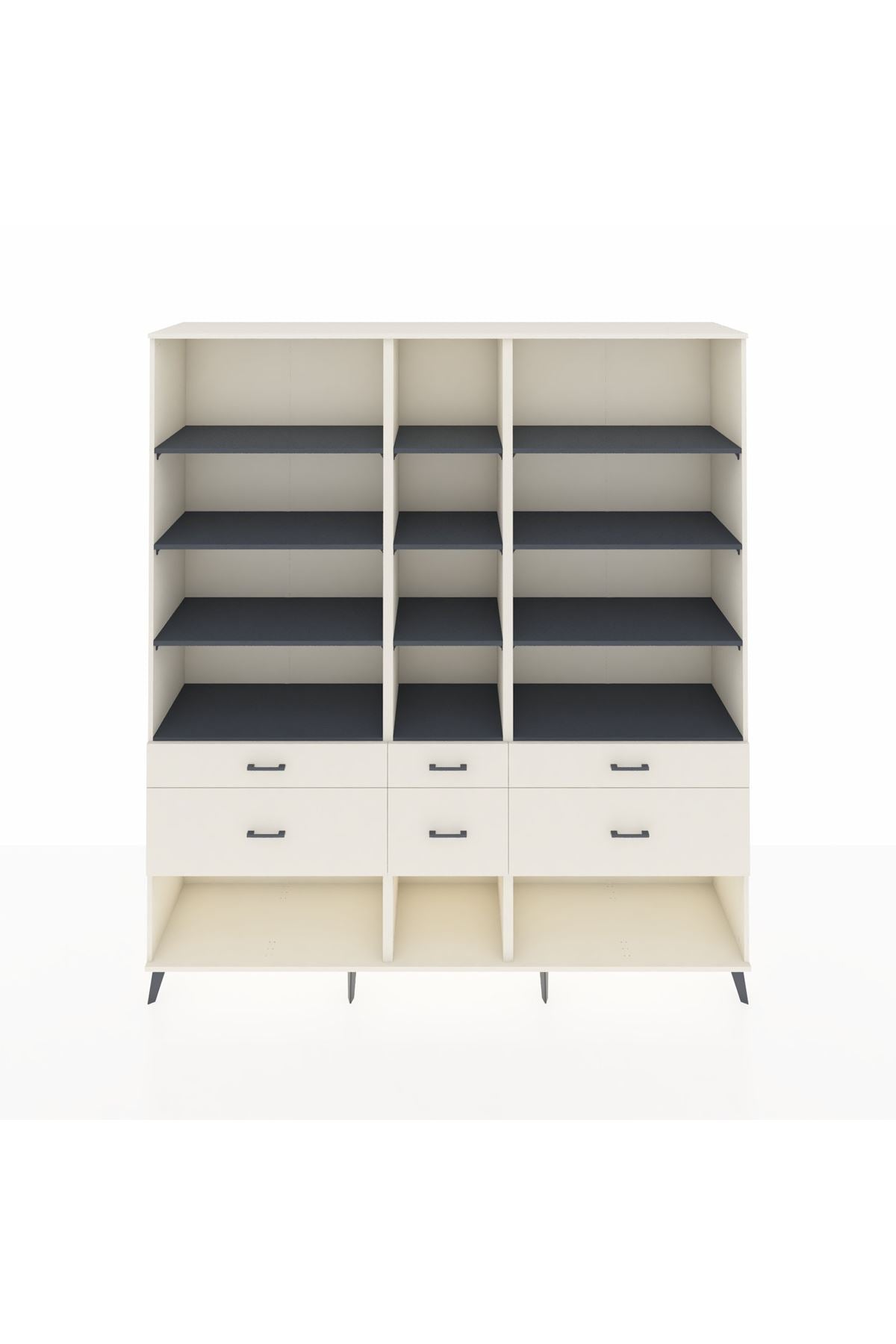 Hyperion Dolap 12 Raflı 6 Çekmeceli 220x44x243 - S553M019V07B