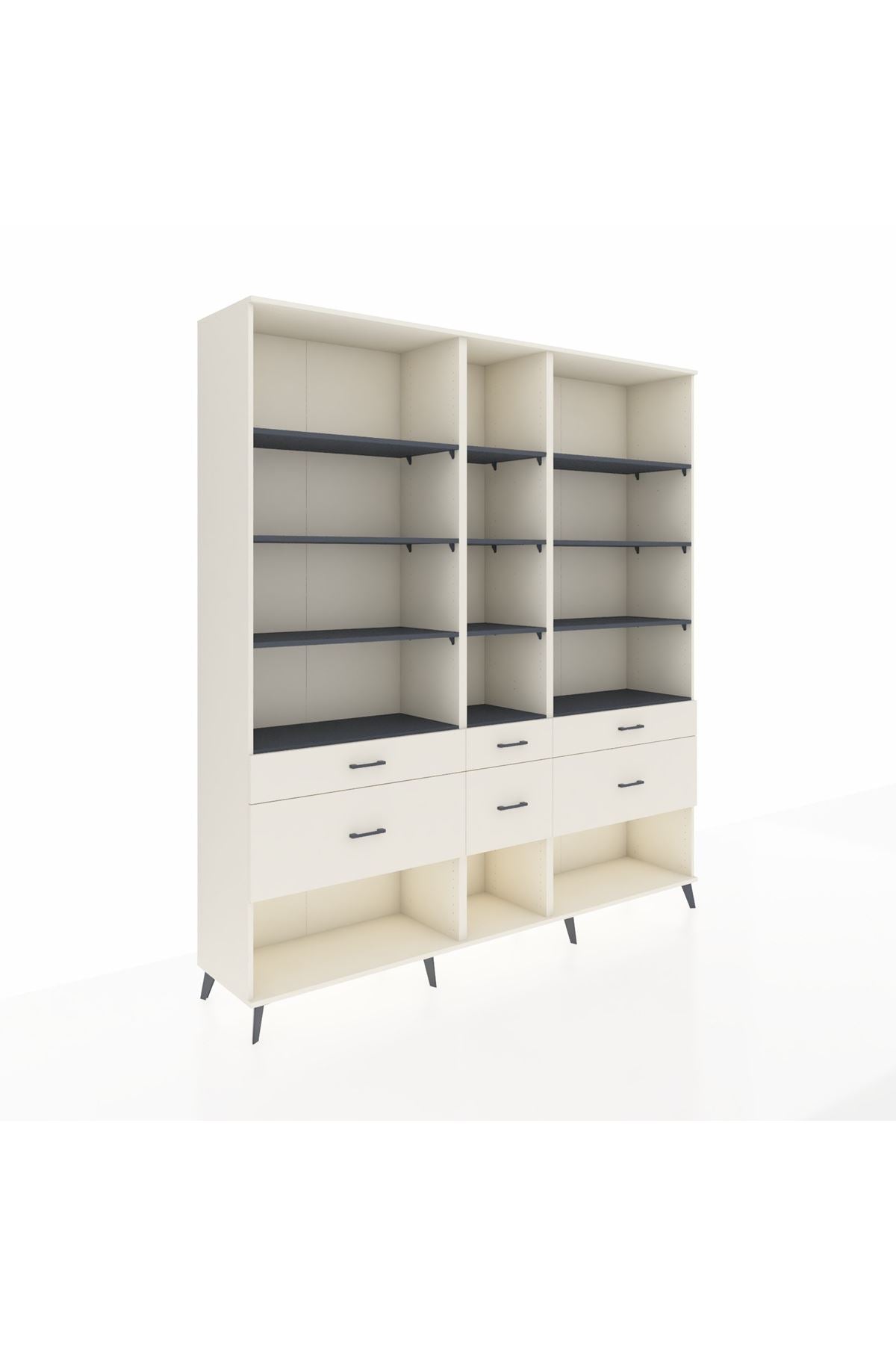 Hyperion Dolap 12 Raflı 6 Çekmeceli 220x44x243 - S553M019V07B