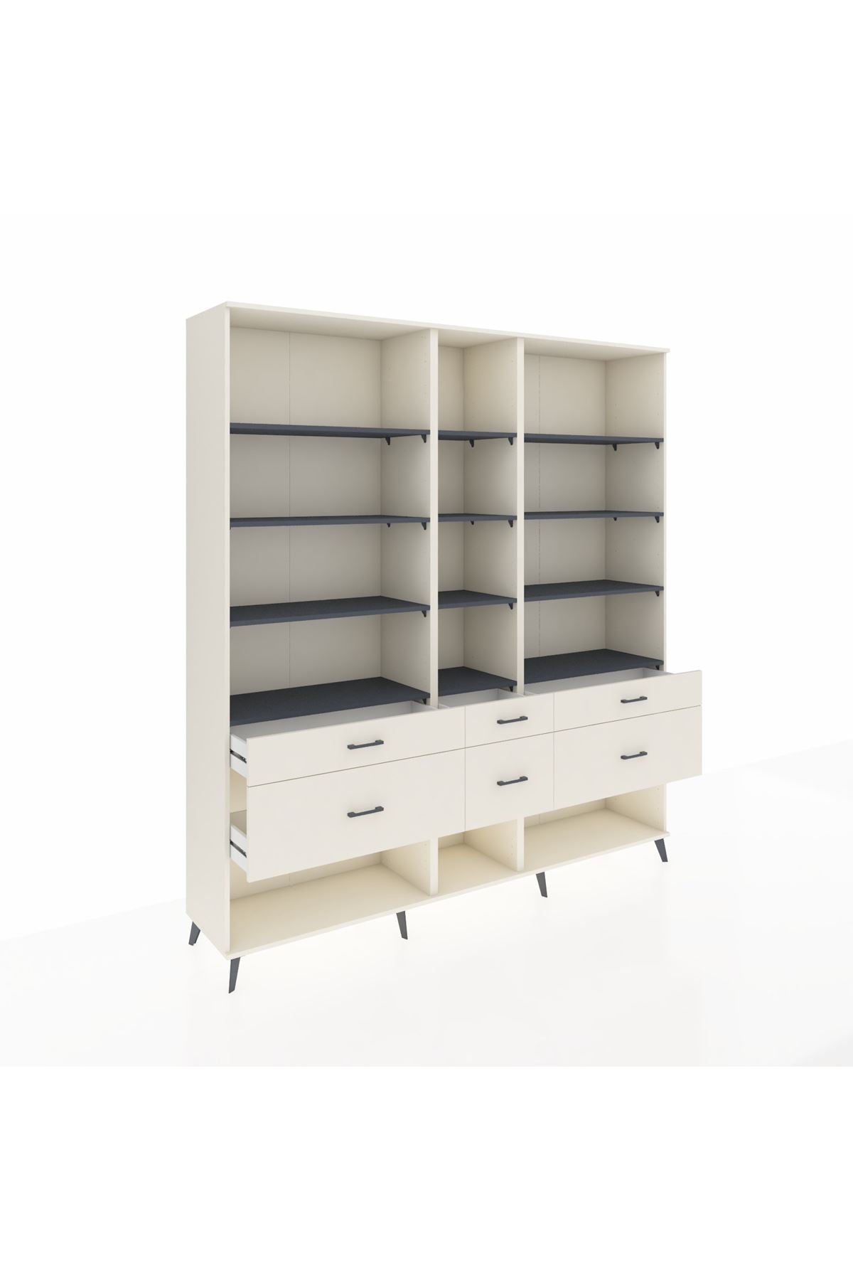 Hyperion Dolap 12 Raflı 6 Çekmeceli 220x44x243 - S553M019V07B