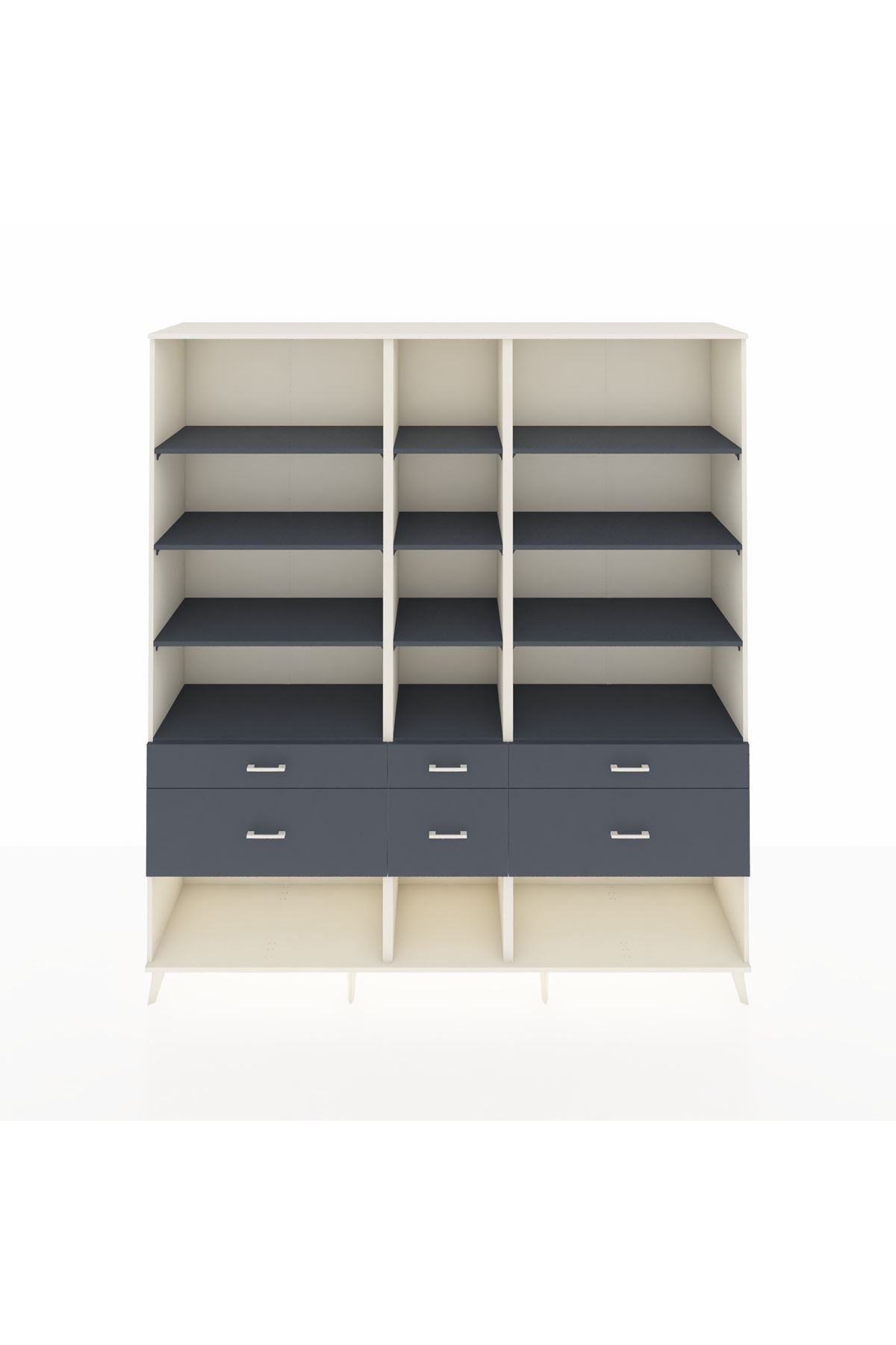 Hyperion Dolap 12 Raflı 6 Çekmeceli 220x44x243 - S553M019V08B