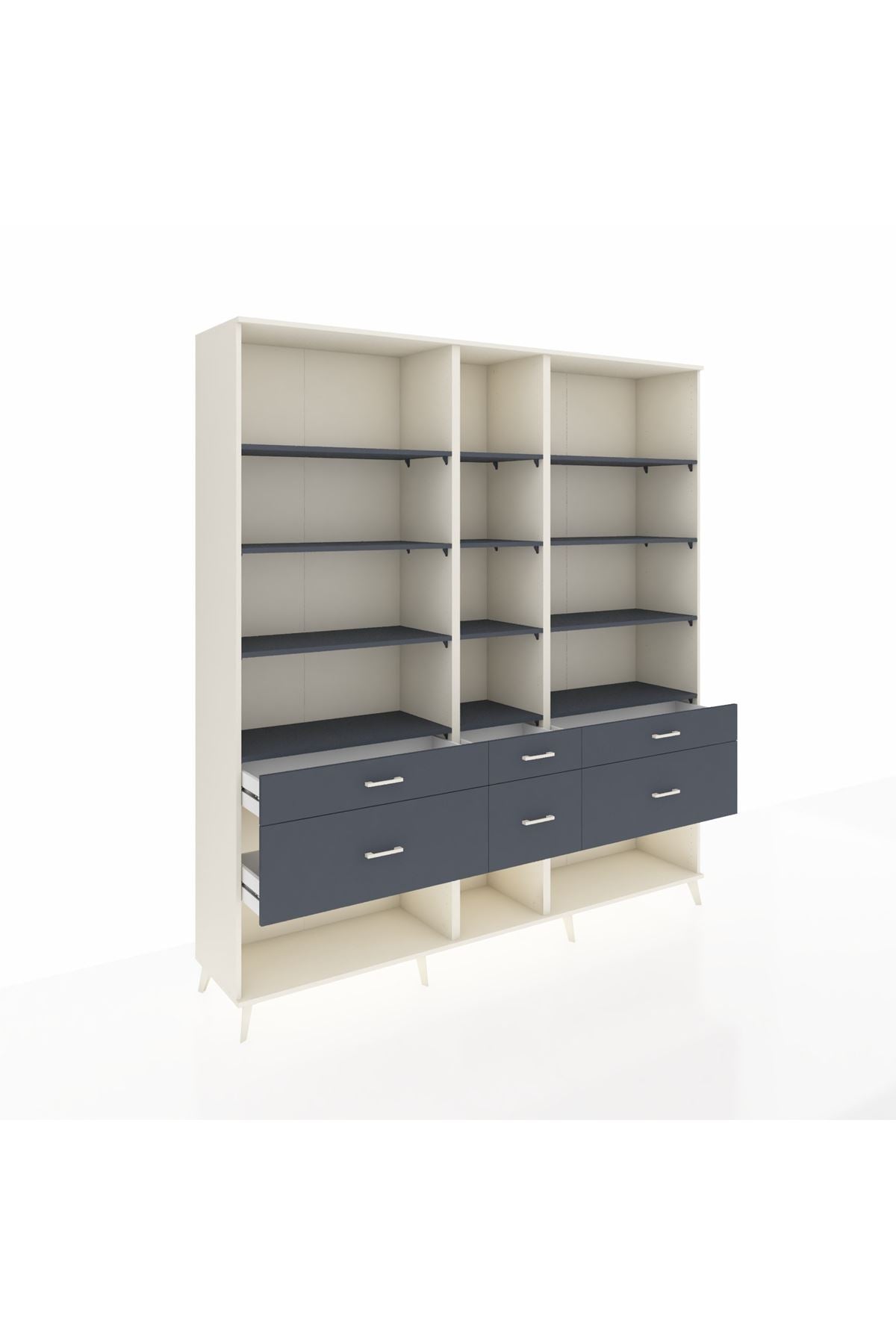 Hyperion Dolap 12 Raflı 6 Çekmeceli 220x44x243 - S553M019V08B