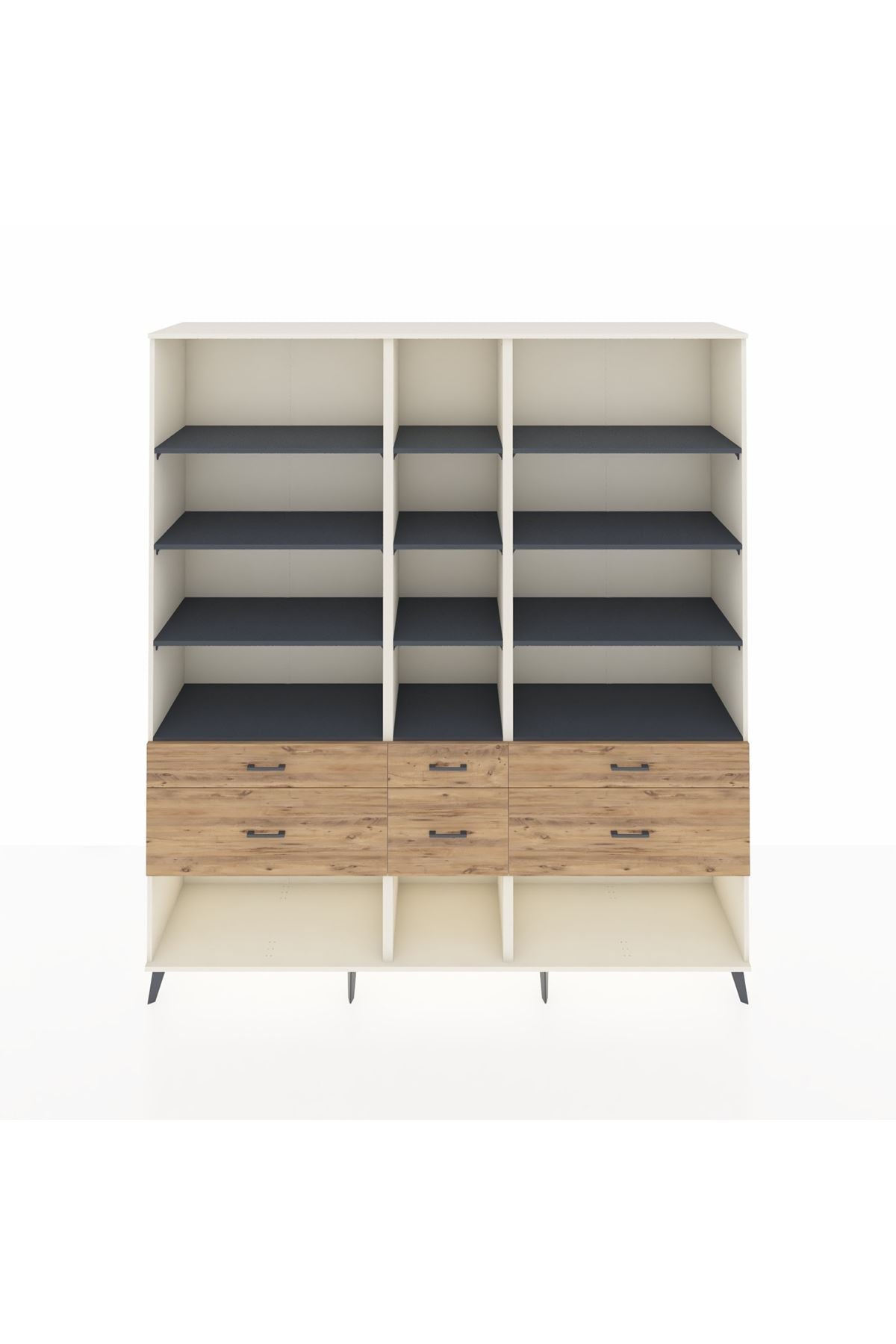 Hyperion Dolap 12 Raflı 6 Çekmeceli 220x44x243 - S553M019V09B