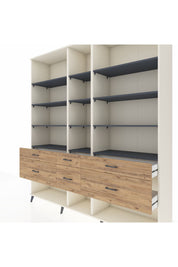 Hyperion Dolap 12 Raflı 6 Çekmeceli 220x44x243 - S553M019V09B