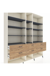 Hyperion Dolap 12 Raflı 6 Çekmeceli 220x44x243 - S553M019V09B