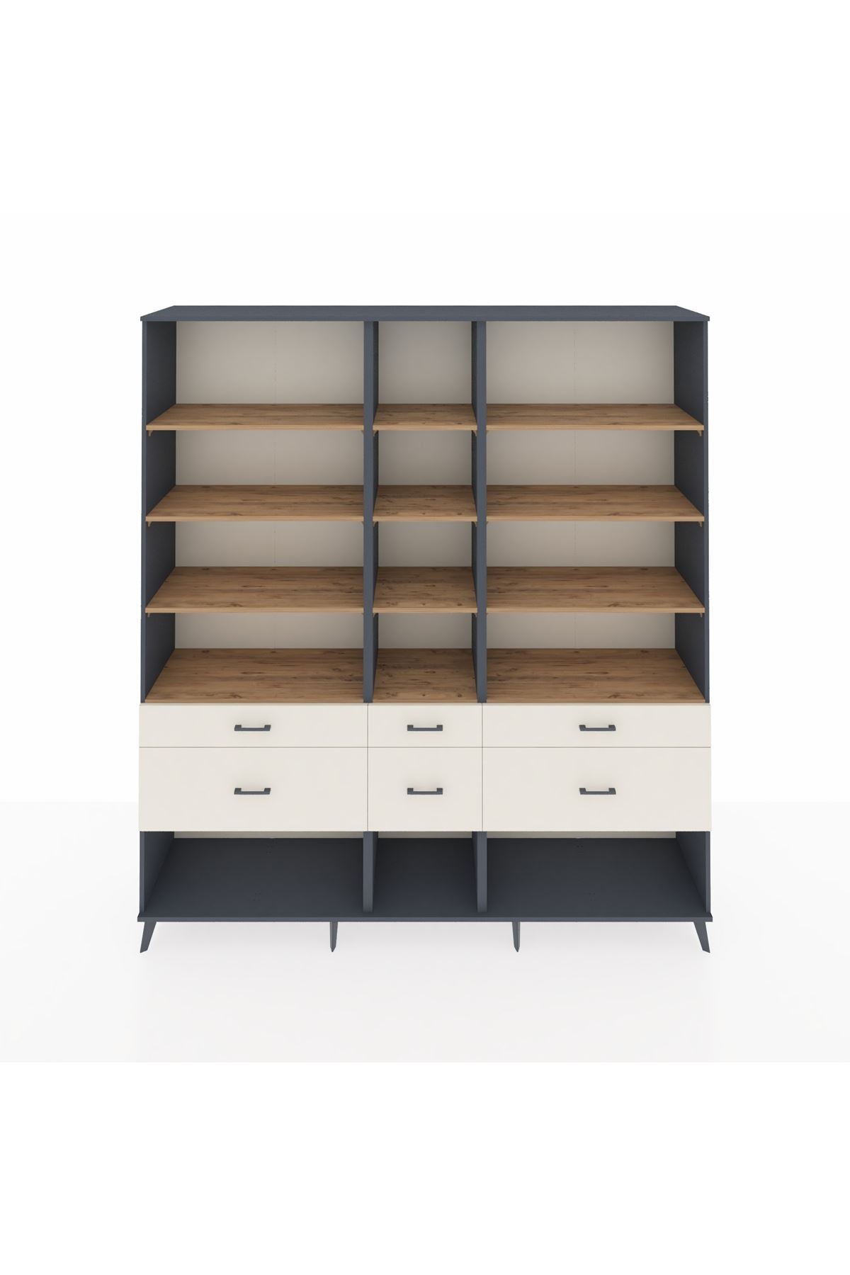 Hyperion Dolap 12 Raflı 6 Çekmeceli 220x44x243 - S553M019V10B