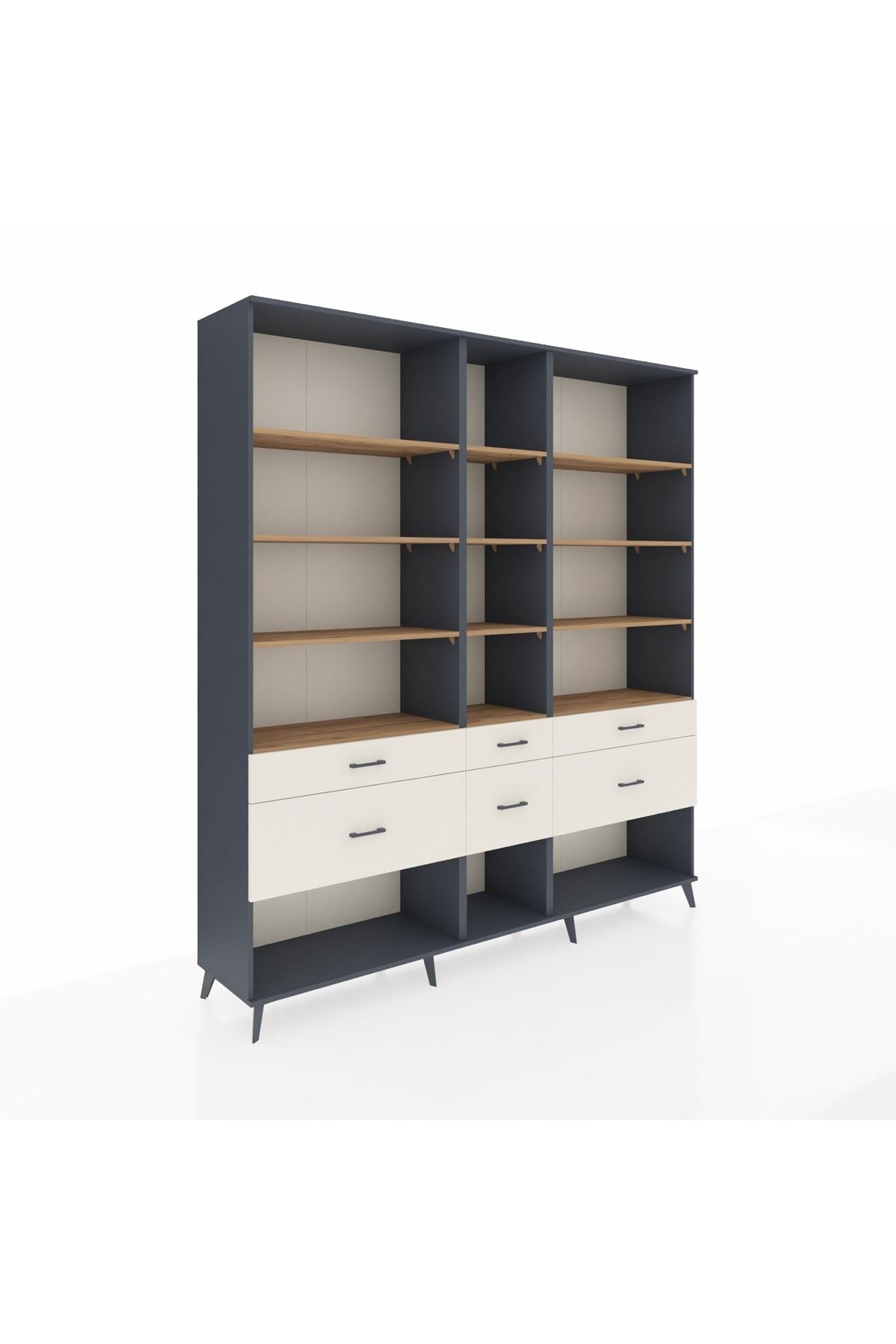 Hyperion Dolap 12 Raflı 6 Çekmeceli 220x44x243 - S553M019V10B