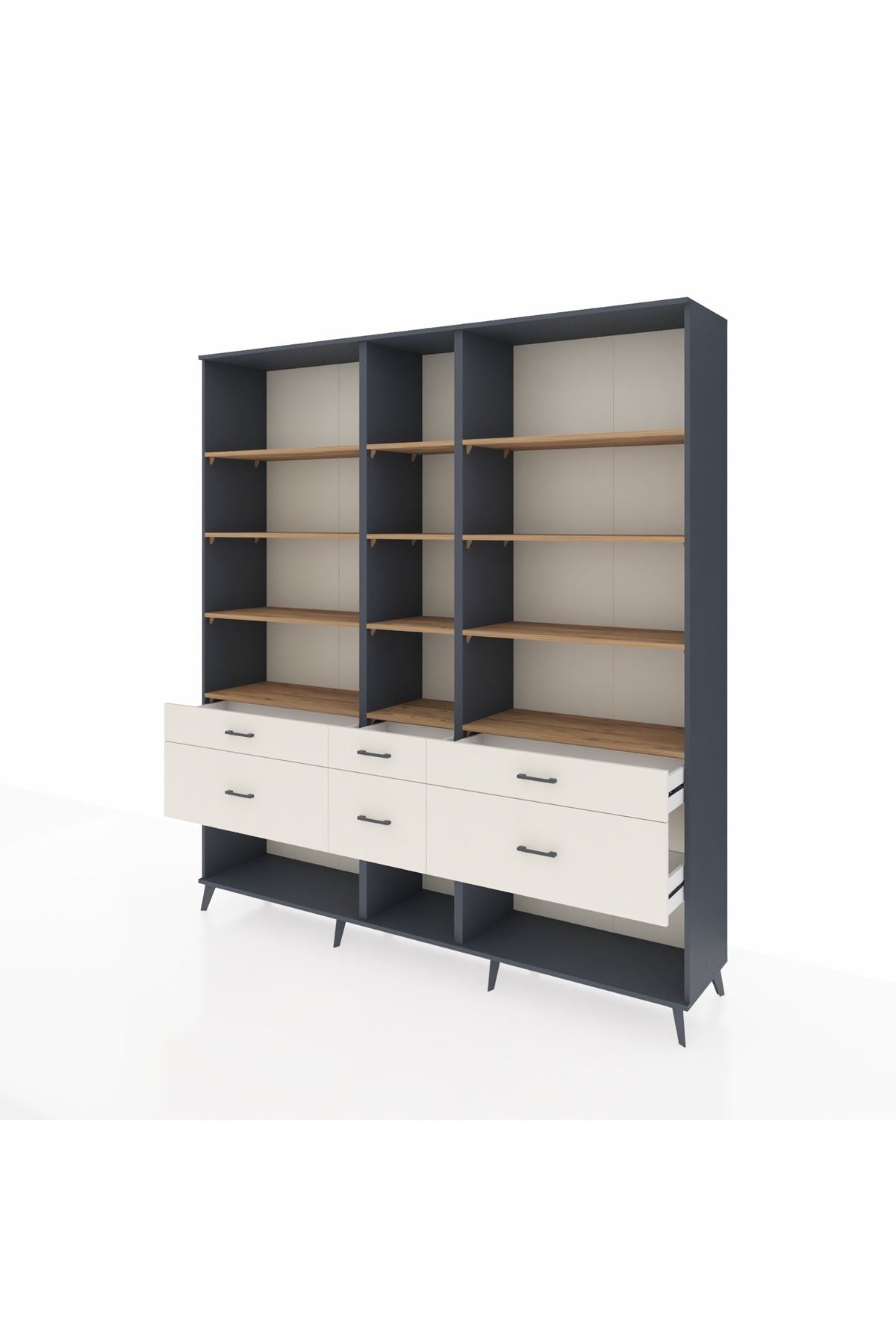 Hyperion Dolap 12 Raflı 6 Çekmeceli 220x44x243 - S553M019V10B