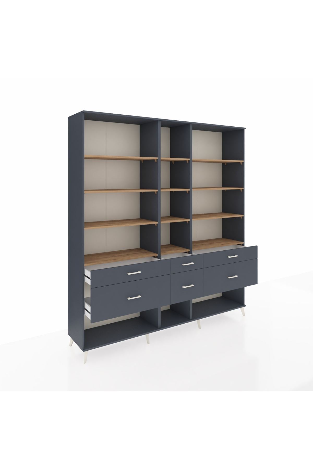 Hyperion Dolap 12 Raflı 6 Çekmeceli 220x44x243 - S553M019V11B