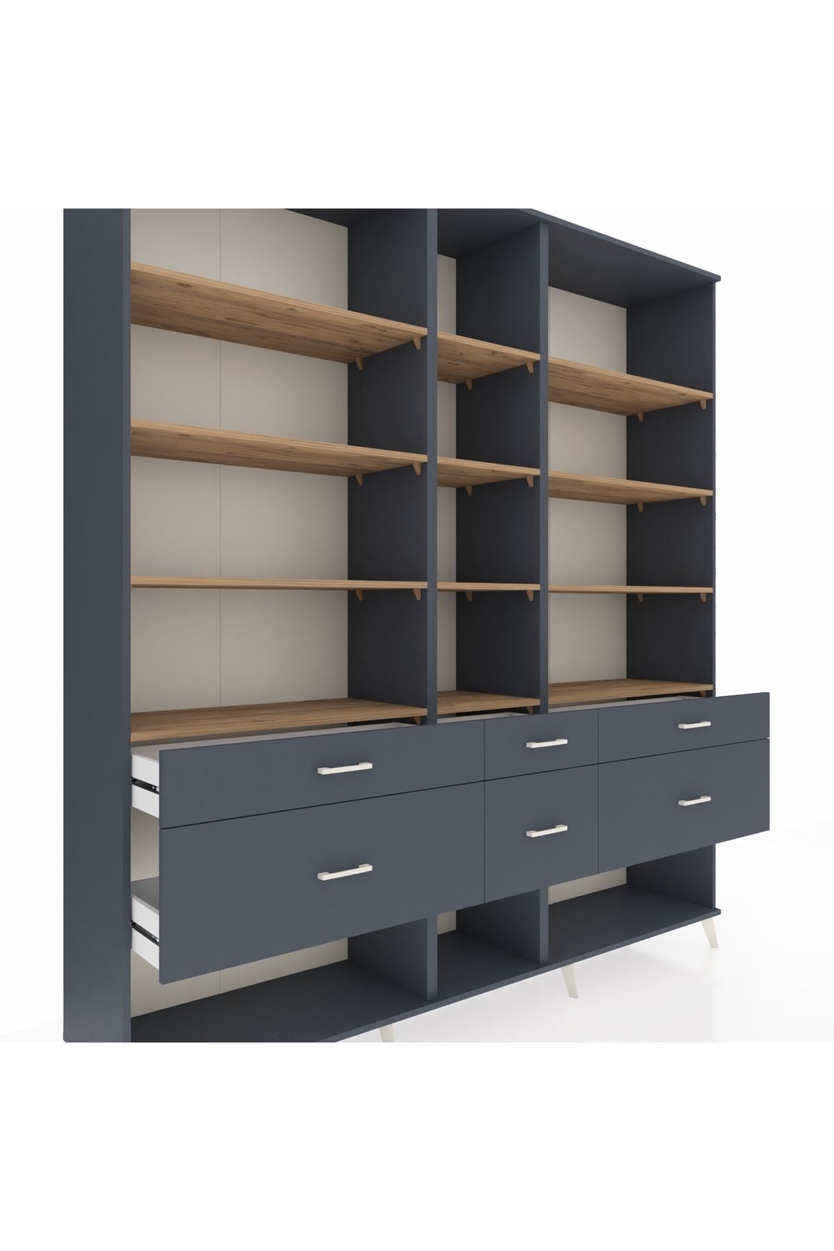 Hyperion Dolap 12 Raflı 6 Çekmeceli 220x44x243 - S553M019V11B