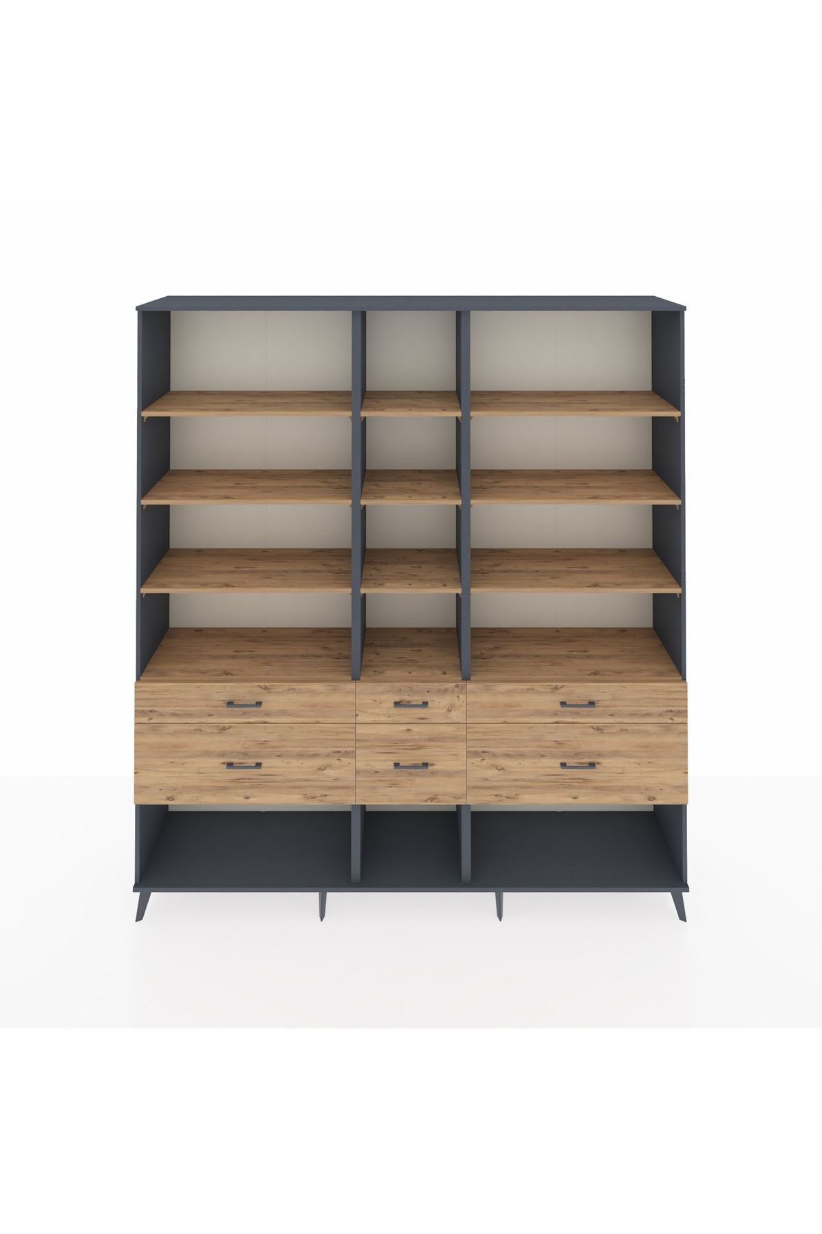 Hyperion Dolap 12 Raflı 6 Çekmeceli 220x44x243 - S553M019V12B