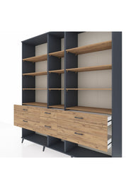 Hyperion Dolap 12 Raflı 6 Çekmeceli 220x44x243 - S553M019V12B