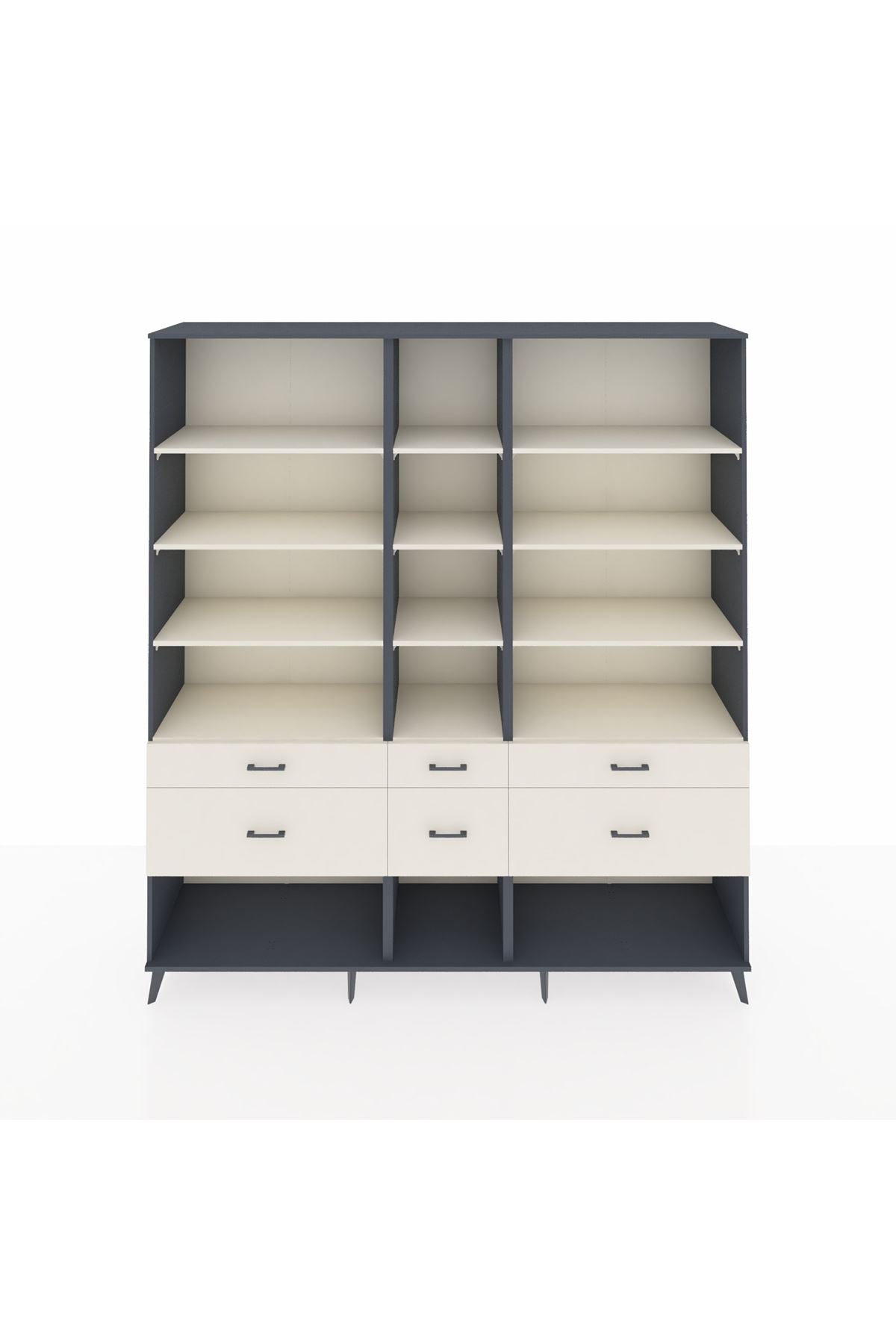 Hyperion Dolap 12 Raflı 6 Çekmeceli 220x44x243 - S553M019V13B