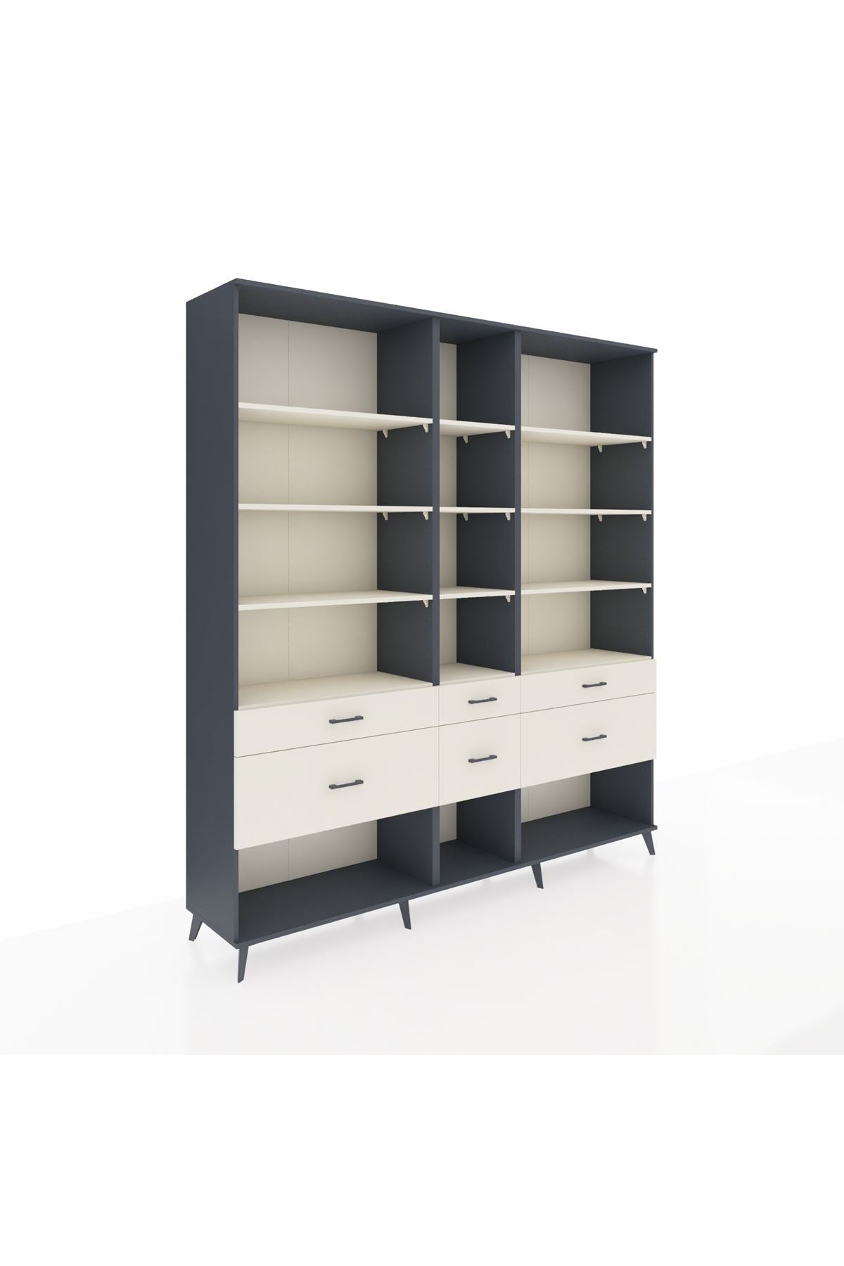 Hyperion Dolap 12 Raflı 6 Çekmeceli 220x44x243 - S553M019V13B