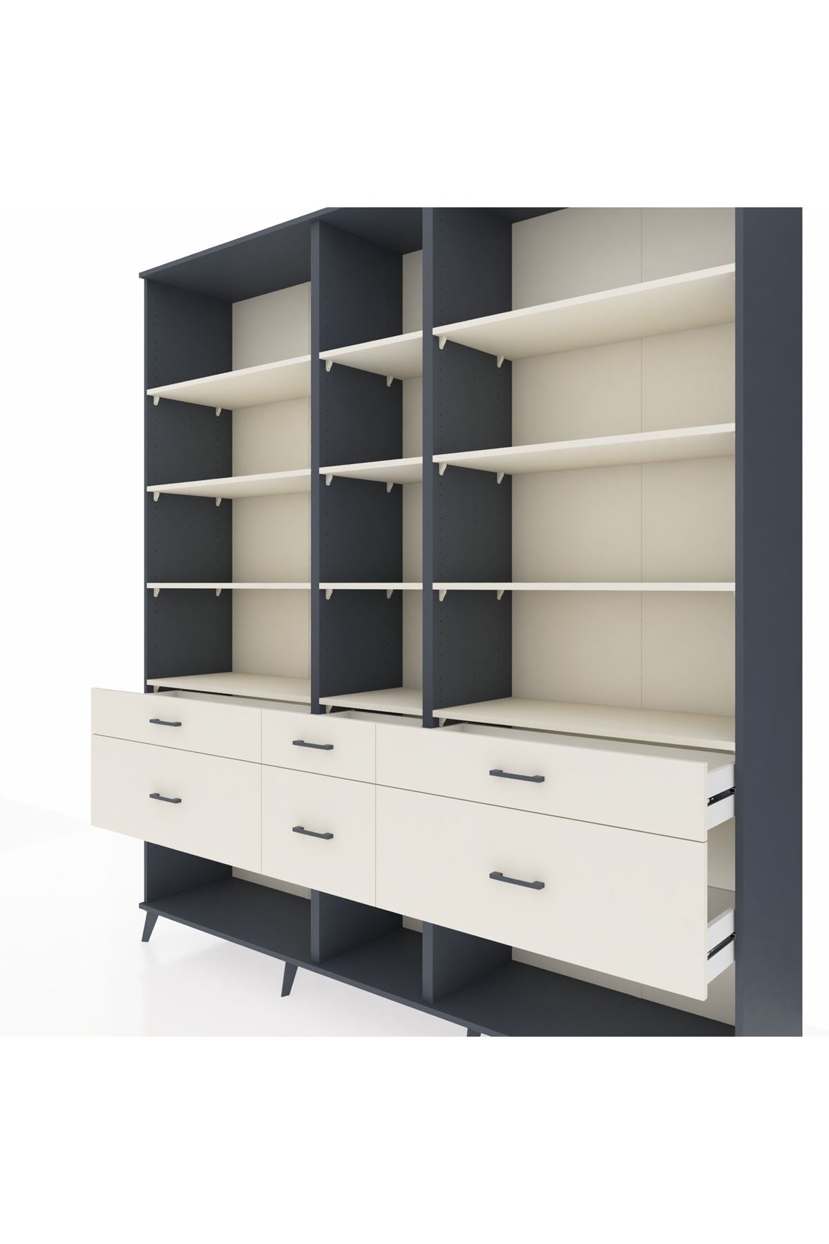 Hyperion Dolap 12 Raflı 6 Çekmeceli 220x44x243 - S553M019V13B