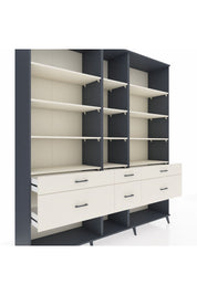 Hyperion Dolap 12 Raflı 6 Çekmeceli 220x44x243 - S553M019V13B
