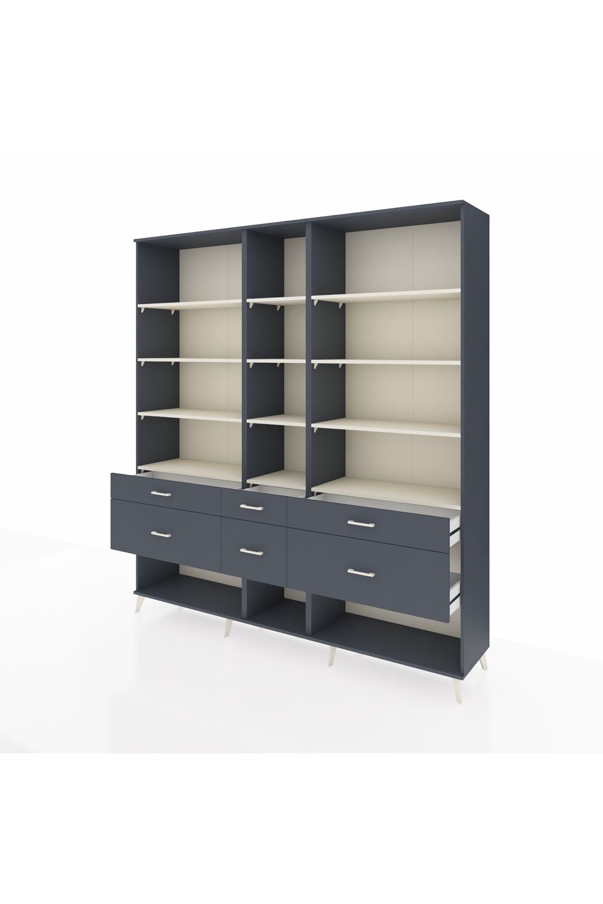 Hyperion Dolap 12 Raflı 6 Çekmeceli 220x44x243 - S553M019V14B