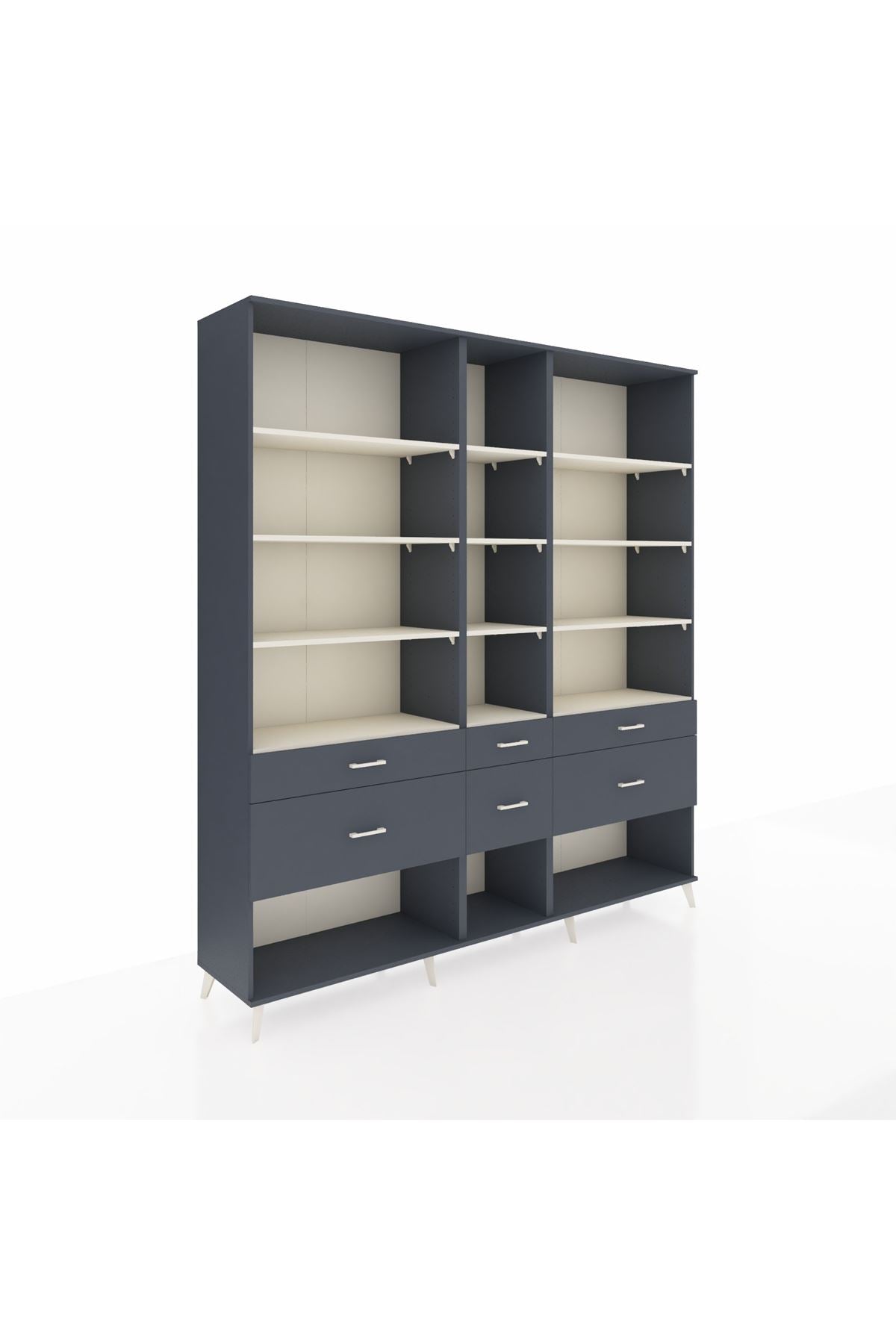 Hyperion Dolap 12 Raflı 6 Çekmeceli 220x44x243 - S553M019V14B