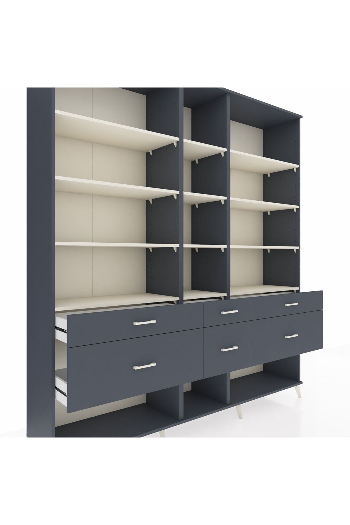 Hyperion Dolap 12 Raflı 6 Çekmeceli 220x44x243 - S553M019V14B