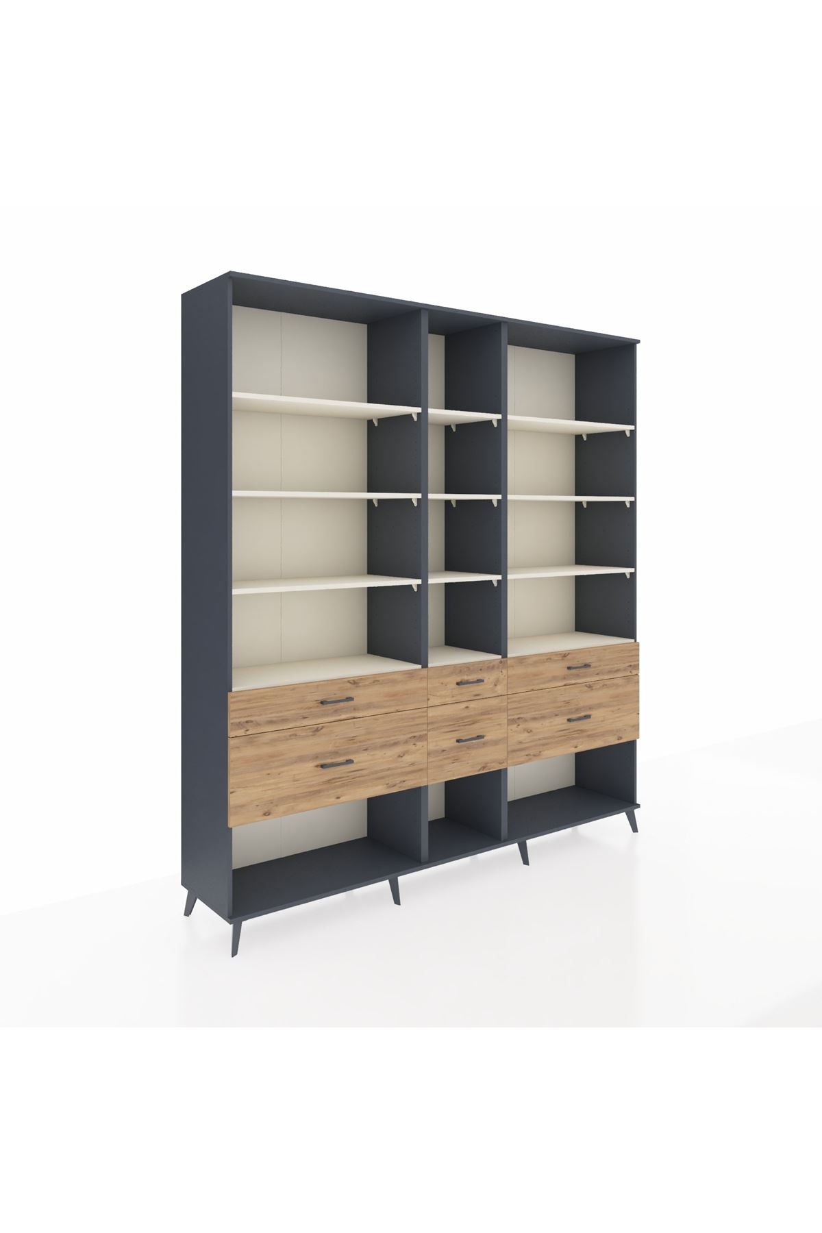 Hyperion Dolap 12 Raflı 6 Çekmeceli 220x44x243 - S553M019V15B