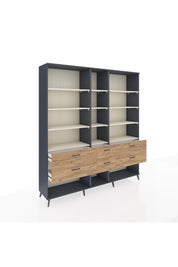 Hyperion Dolap 12 Raflı 6 Çekmeceli 220x44x243 - S553M019V15B